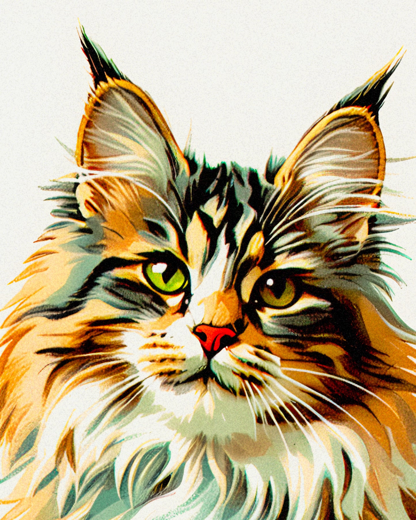 Chat Maine Coon 02 - art vintage - Affiche