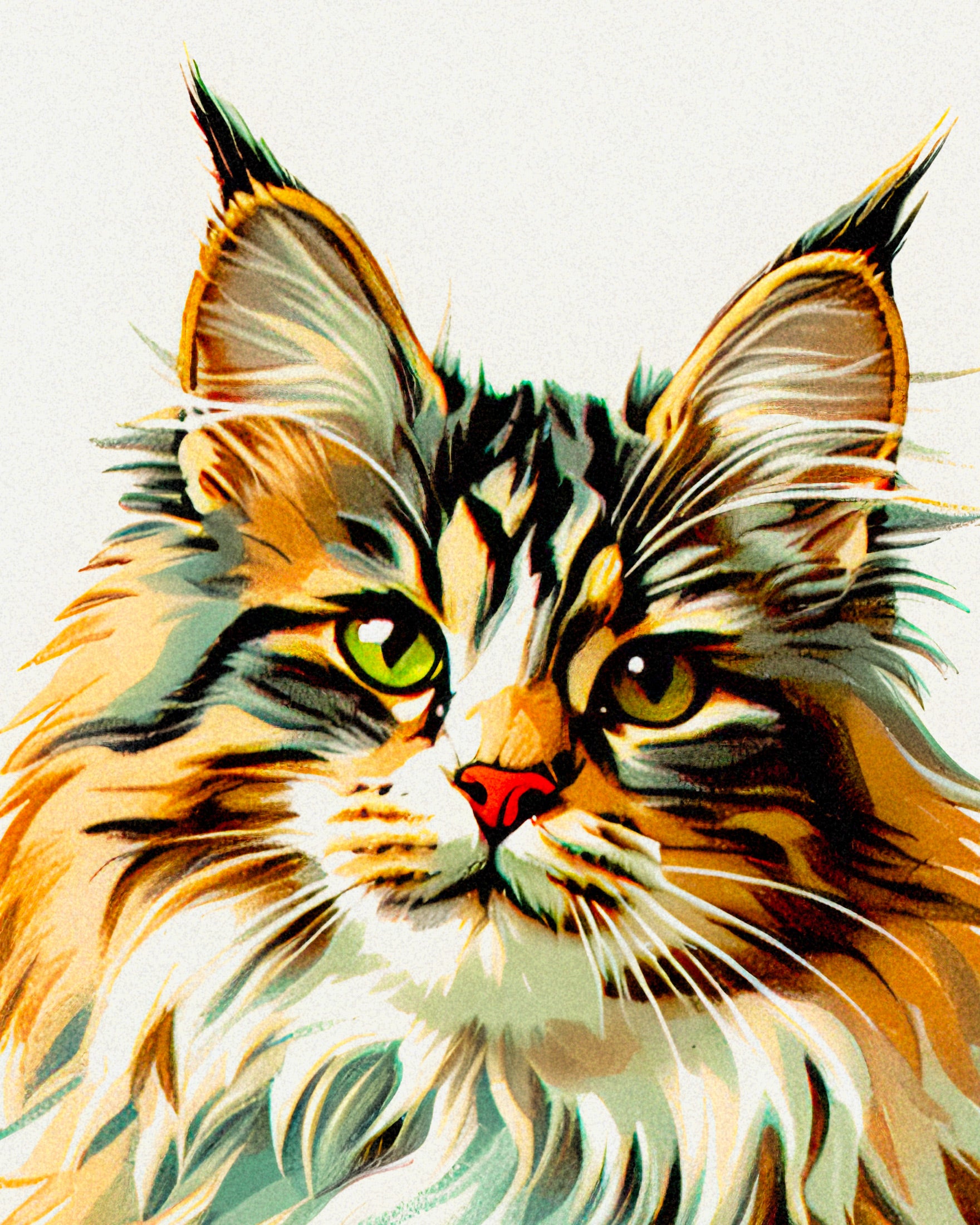 Gato Maine Coon 02 - arte vintage - Poster