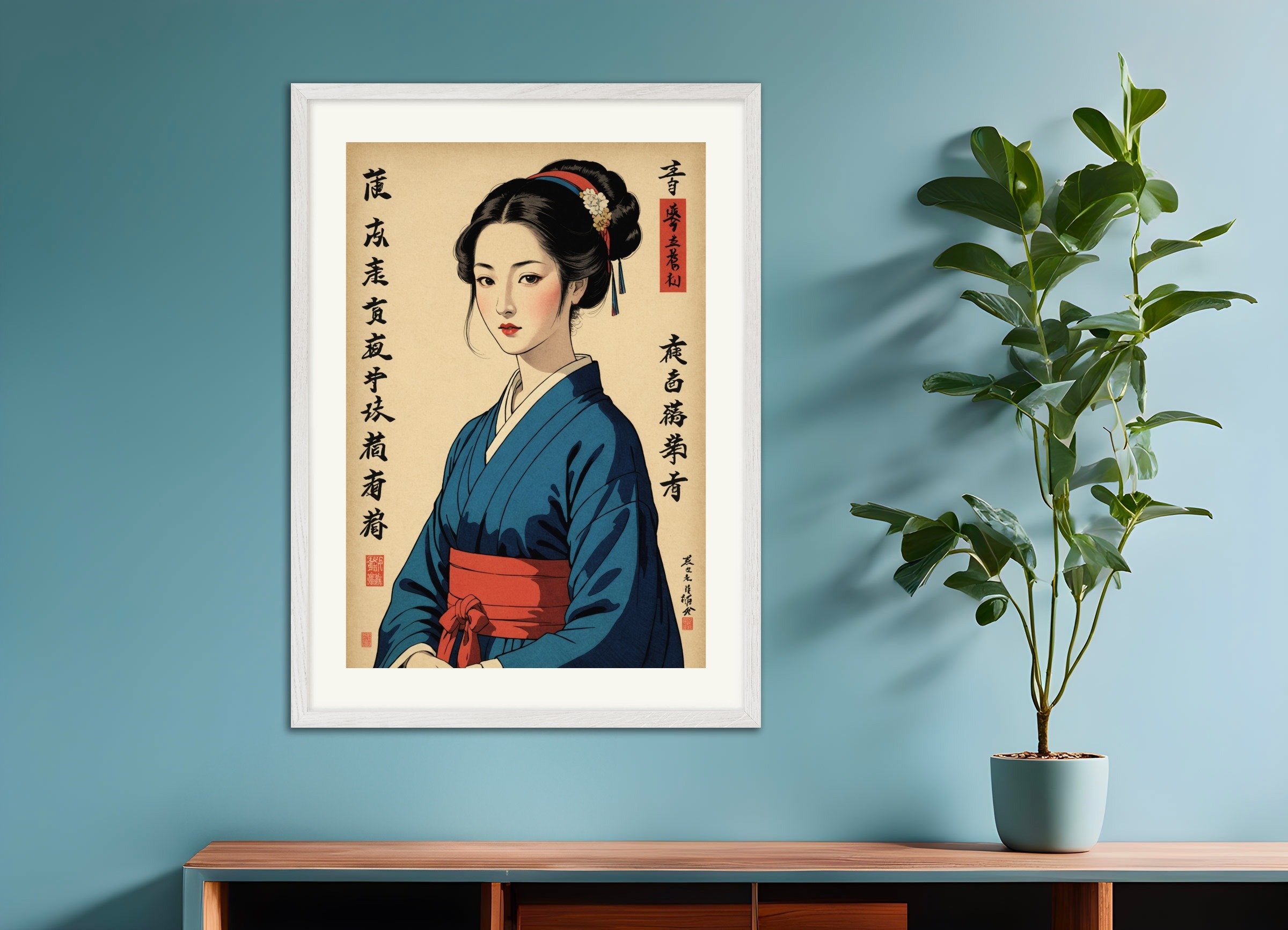 Poster of Manga with analytical realism, with white wooden frame