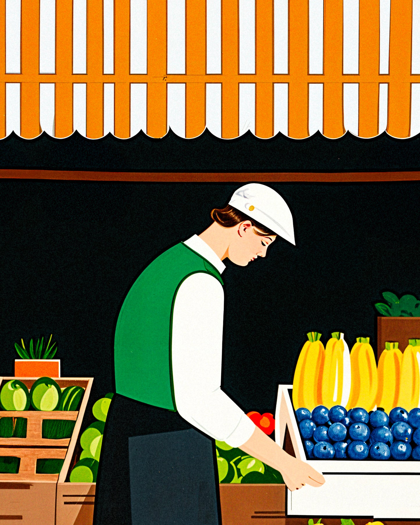 Affiche marché, fruits et légumes