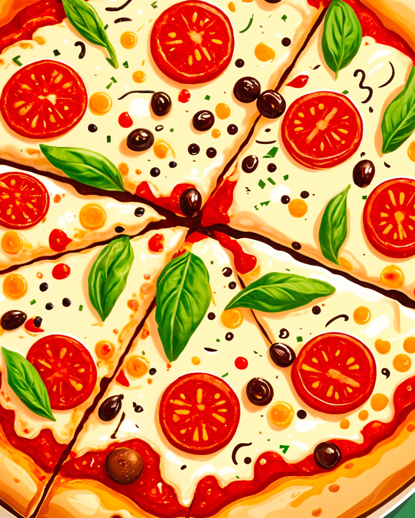 Pizza Margherita, restaurant italien - Affiche