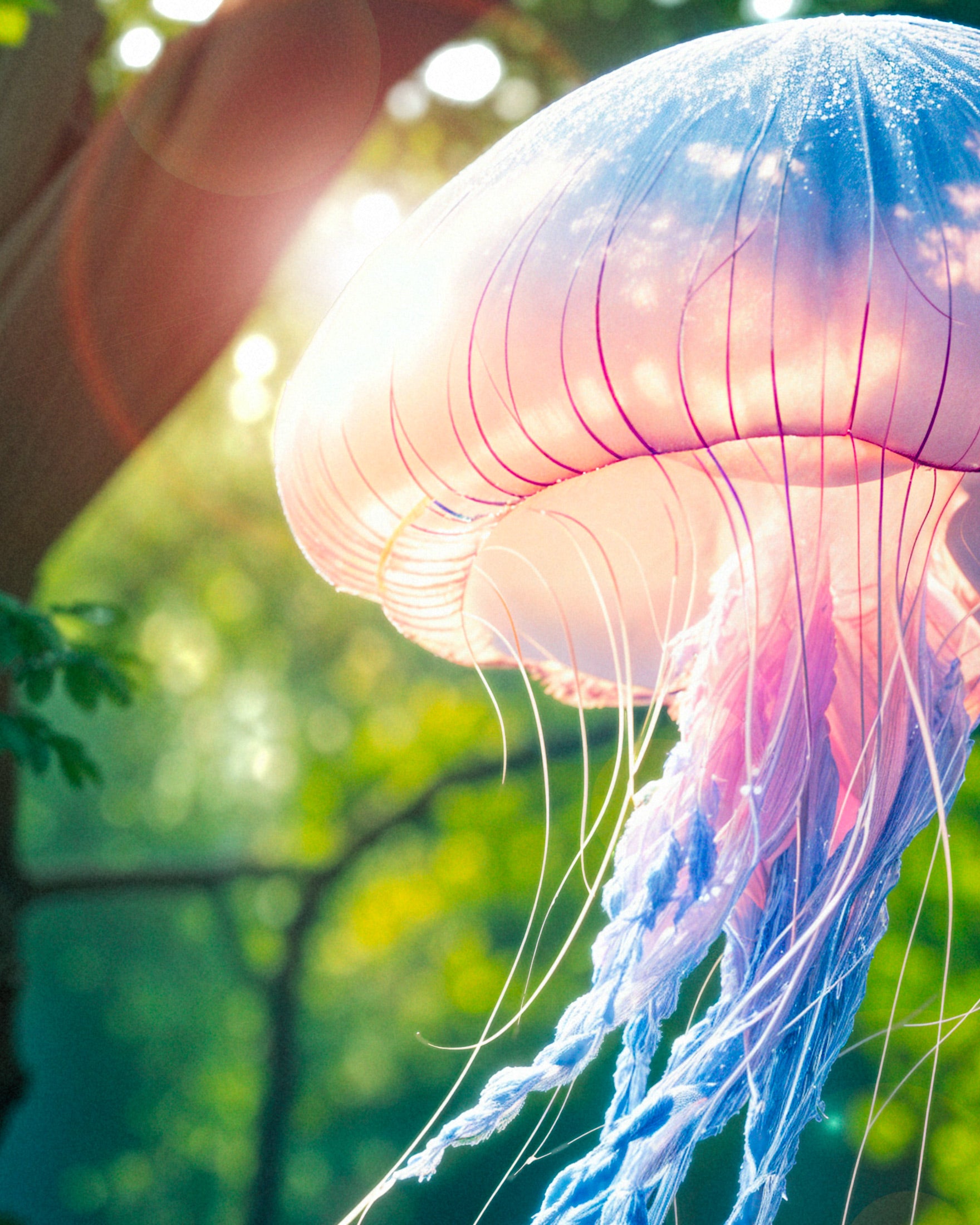 Magical realism, luminescent jellyfish - Poster