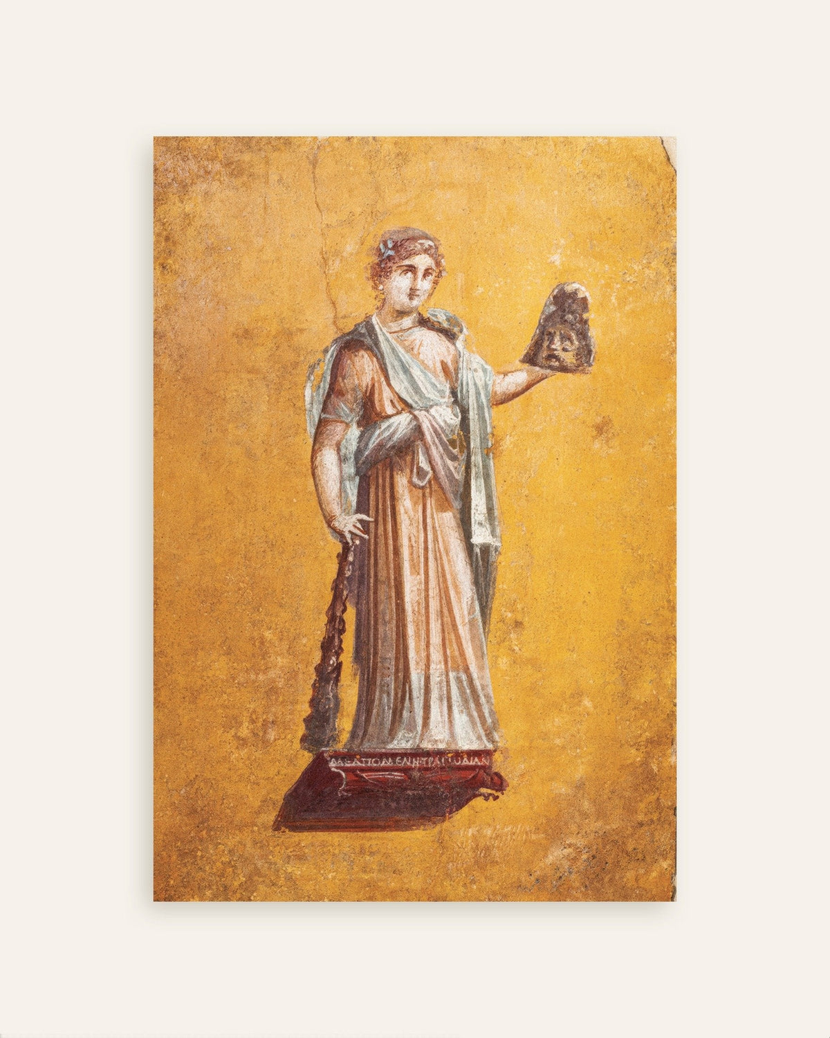 Poster med fresken av Melpomene, tragediens muse, fra Pompeii