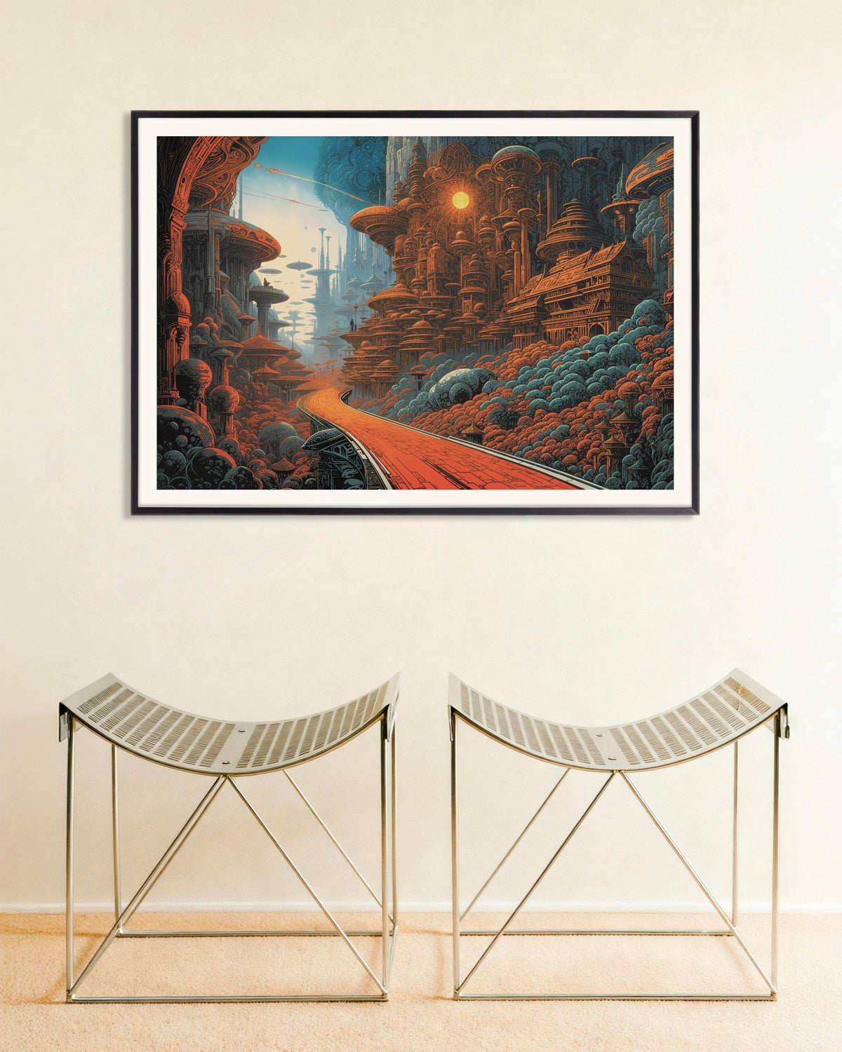 Poster of Métal hurlant (comic), Road - Poster, with metal frame