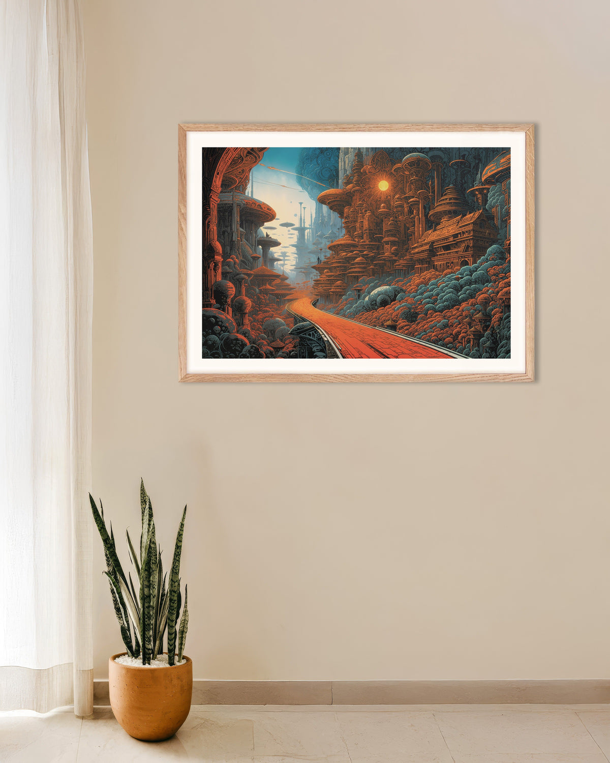 Poster of Métal hurlant (comic), Road - Poster, with natural wooden frame