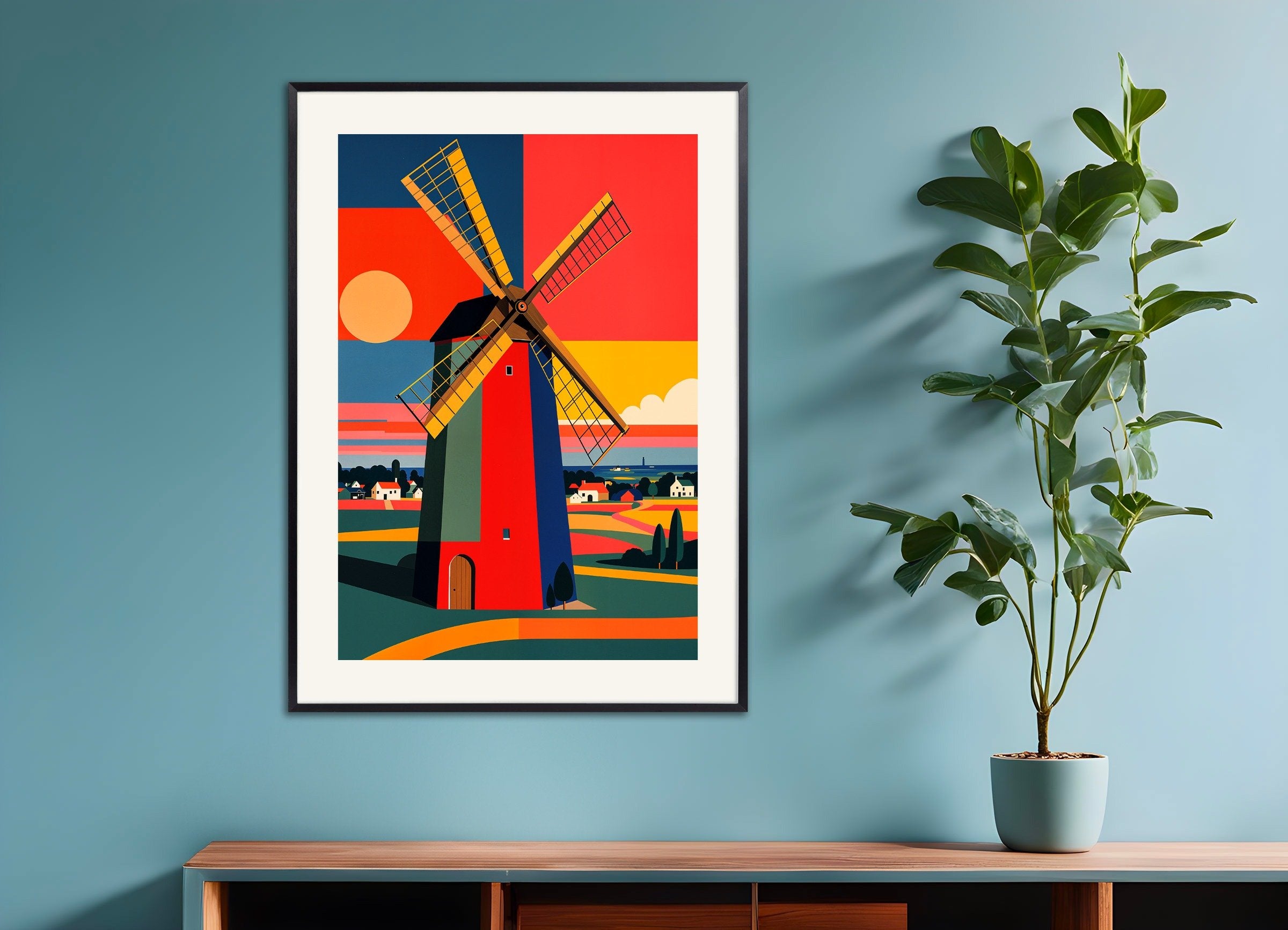 Poster of Mill, Netherlands, with metal frame