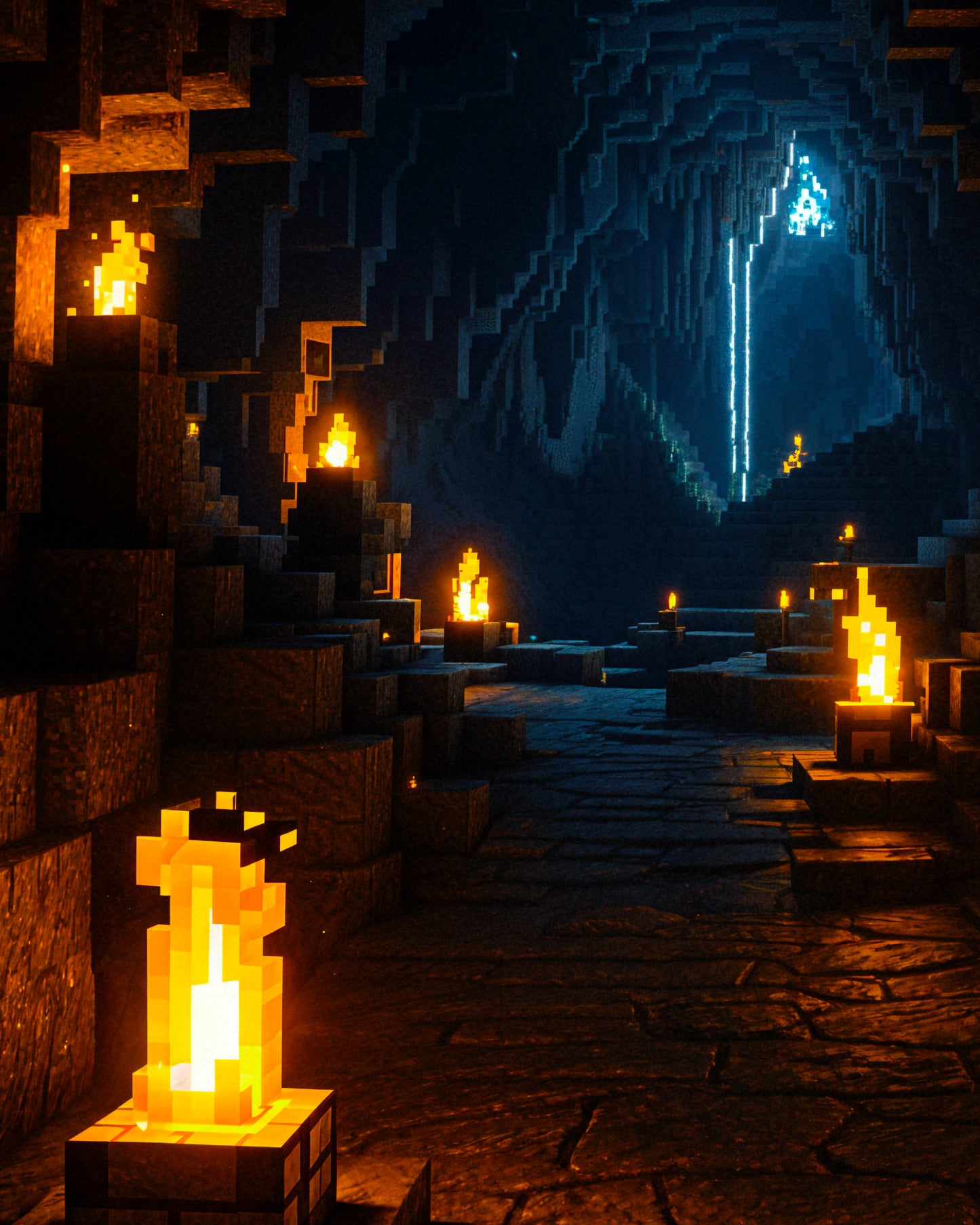 Minecraft, grotte mystérieuse - Affiche