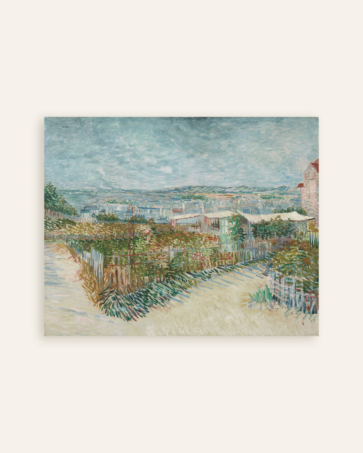 Poster av Montmartre, bak Moulin de la Galette (1887) av Vincent van Gogh, miniatyr