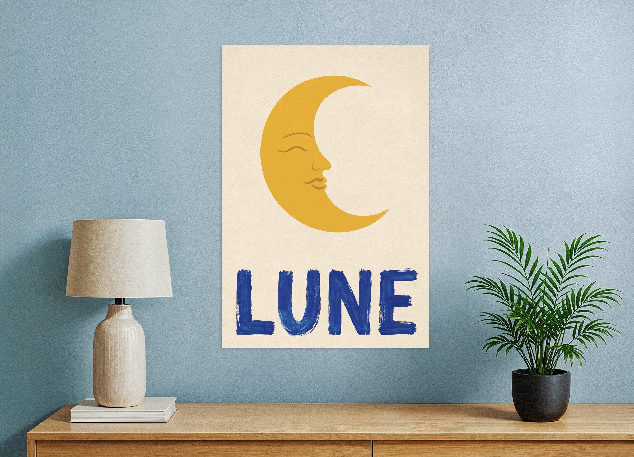 Poster of Moon poster - Calm French-inspired wall art