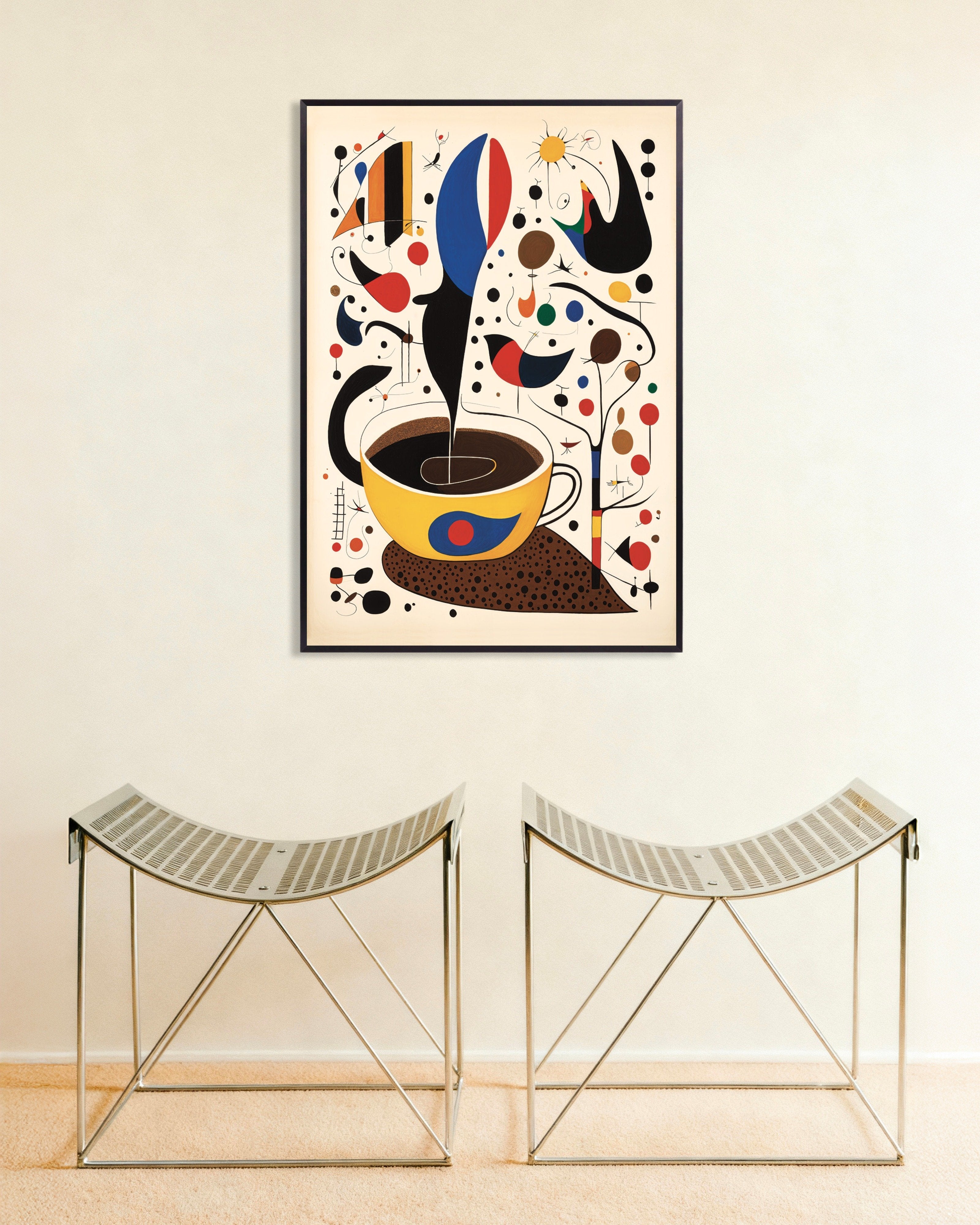 Poster of Morning coffee - Surrealist poster, with metal frame