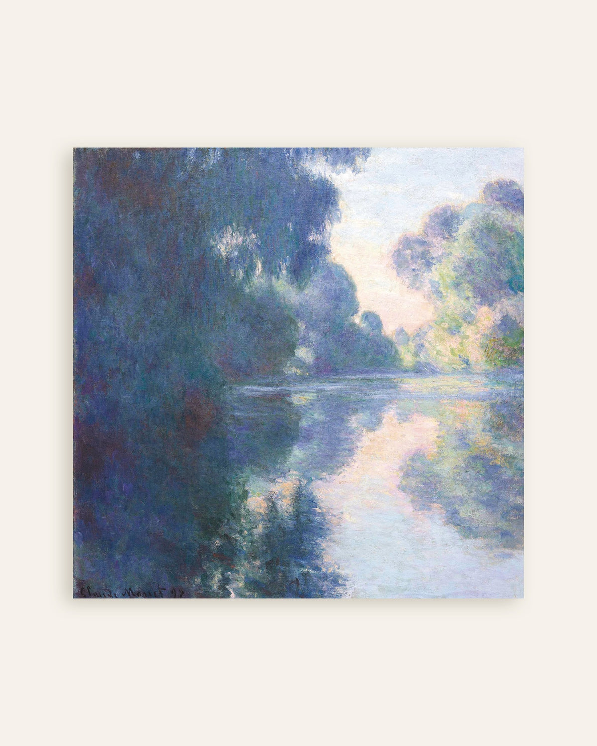 Plakat Morgen på Seinen (1897) av Claude Monet, miniatyr