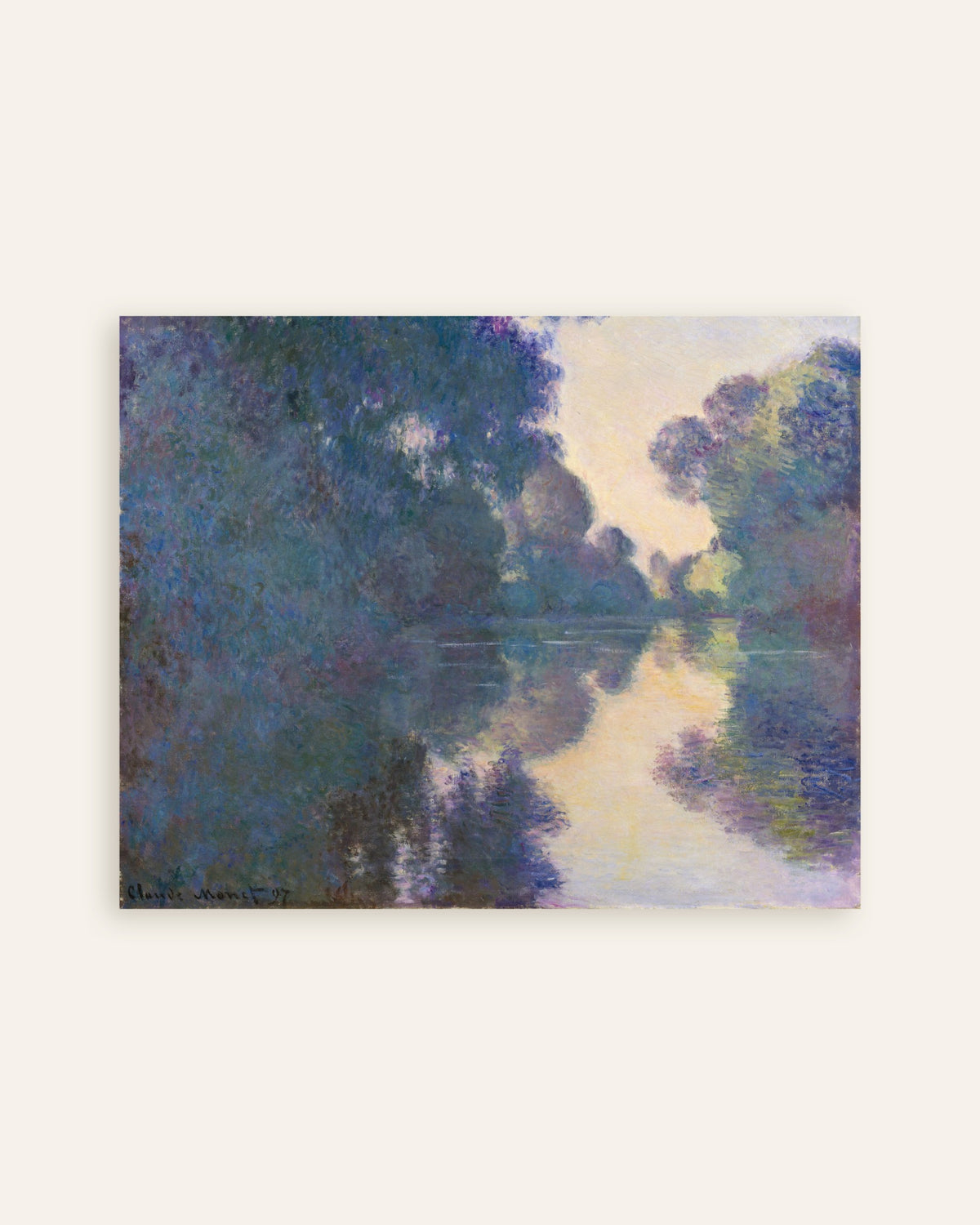 Plakat Morgen på Seinen nær Giverny (1897) av Claude Monet, miniatyr
