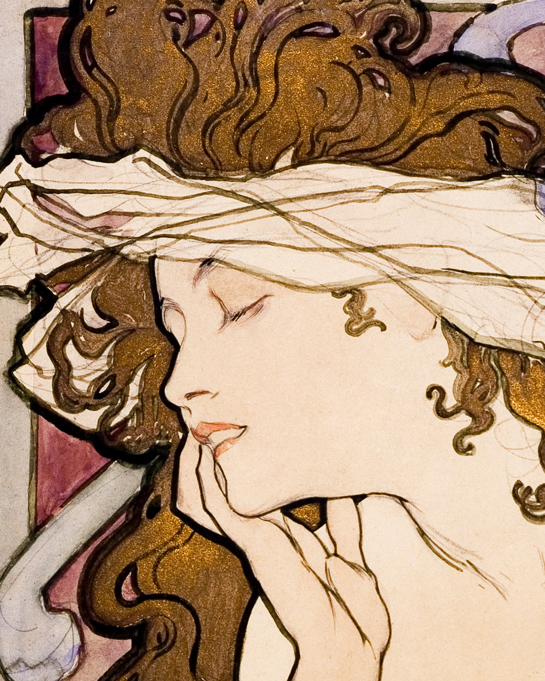 Póster Salão das Cem (1896) por Alfons Mucha