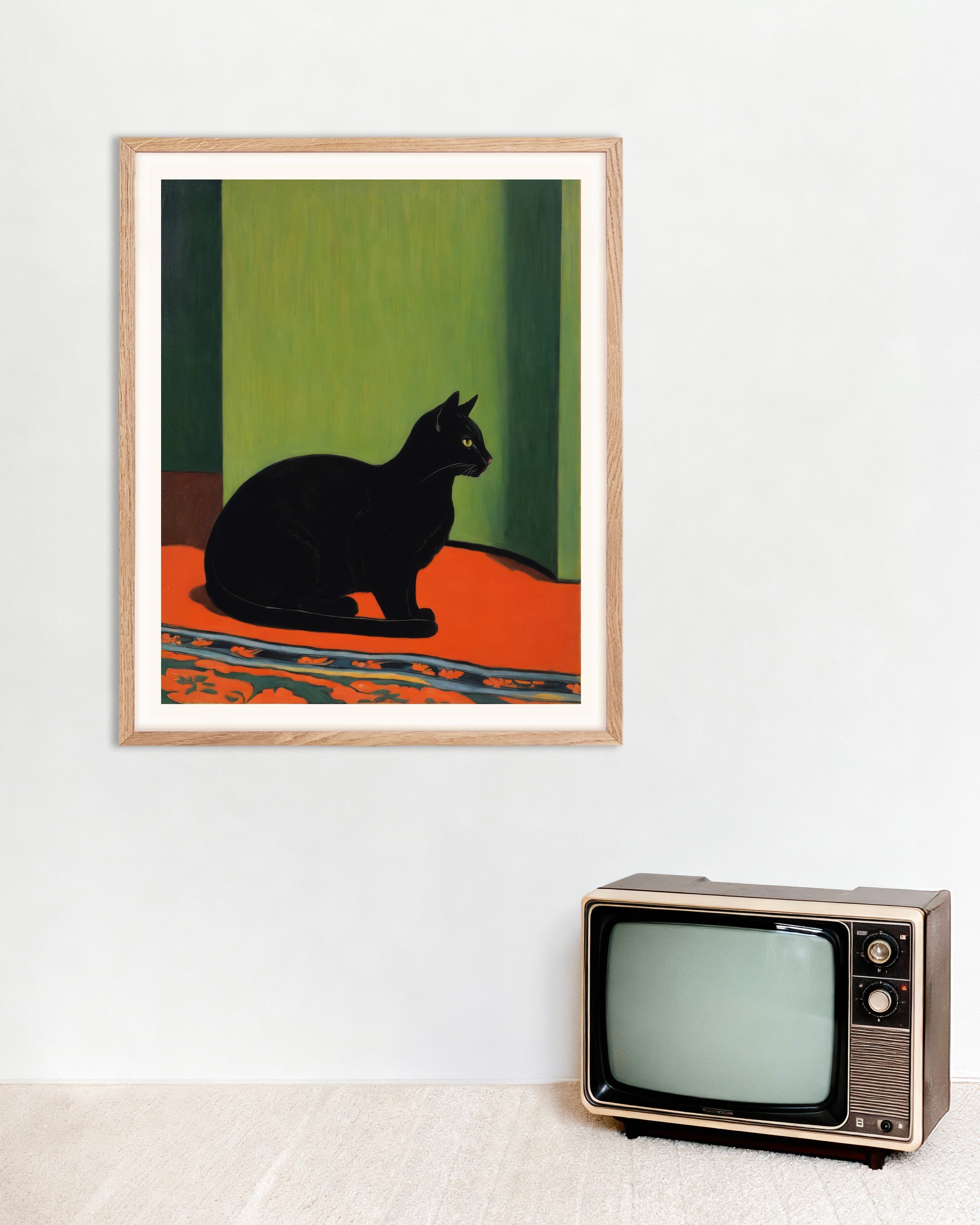 Poster of Nabi art movement, Cat - Poster, with natural wooden frame