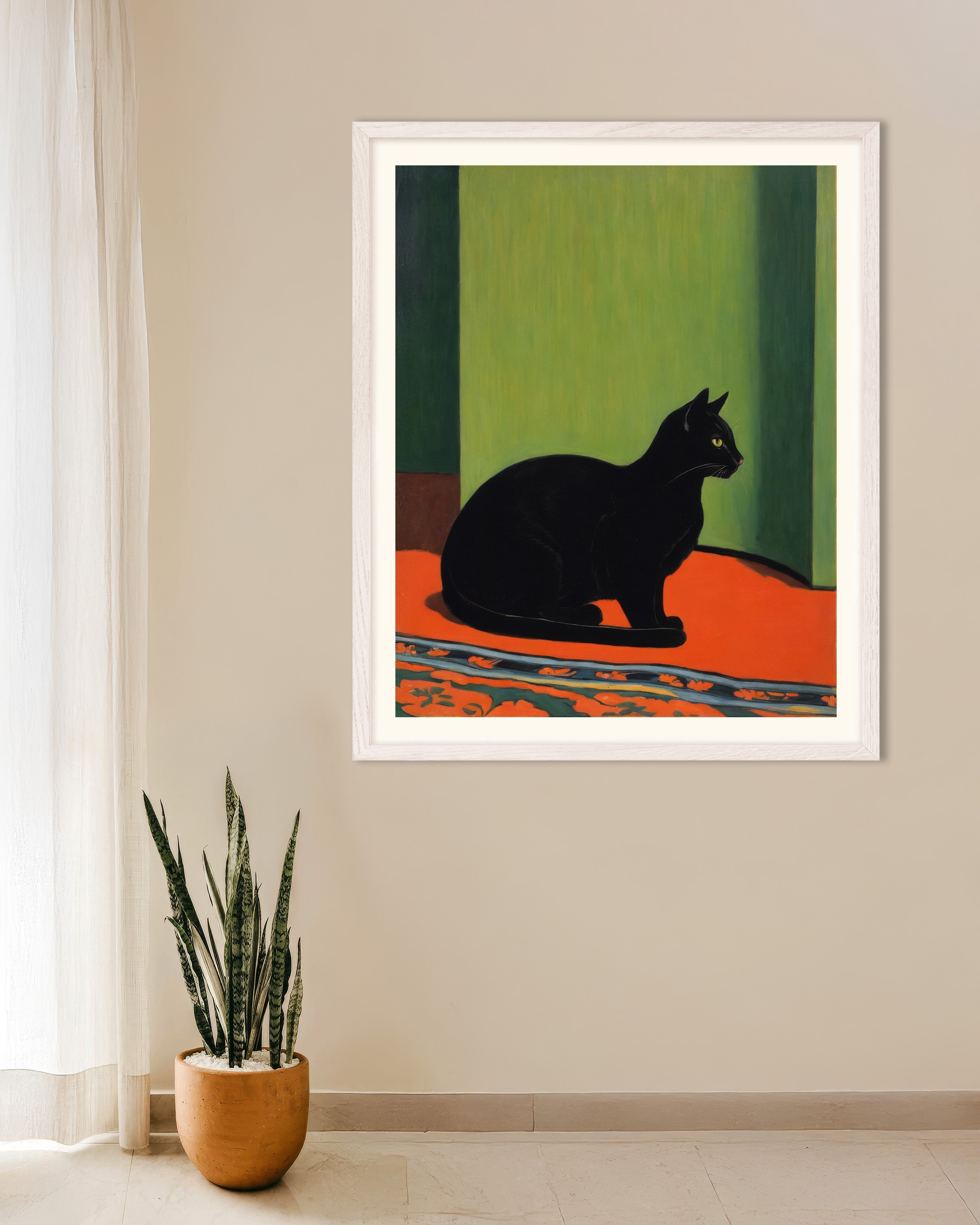 Poster of Nabi art movement, Cat - Poster, with white wooden frame
