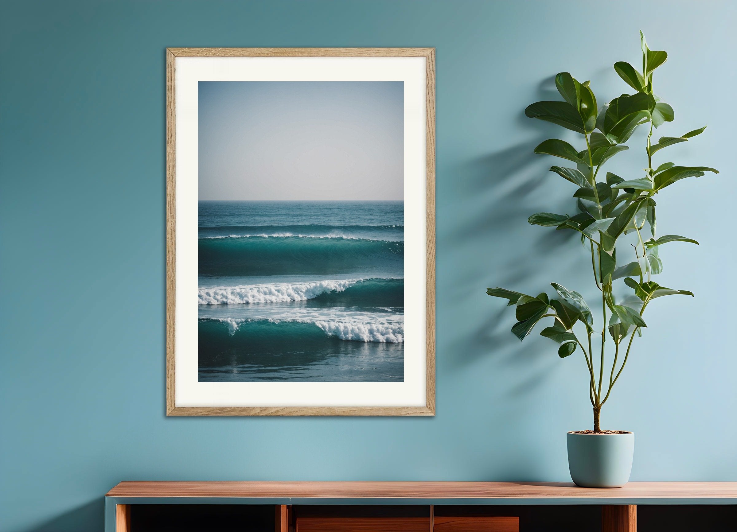 Poster of Neo-minimalism, with natural wooden frame