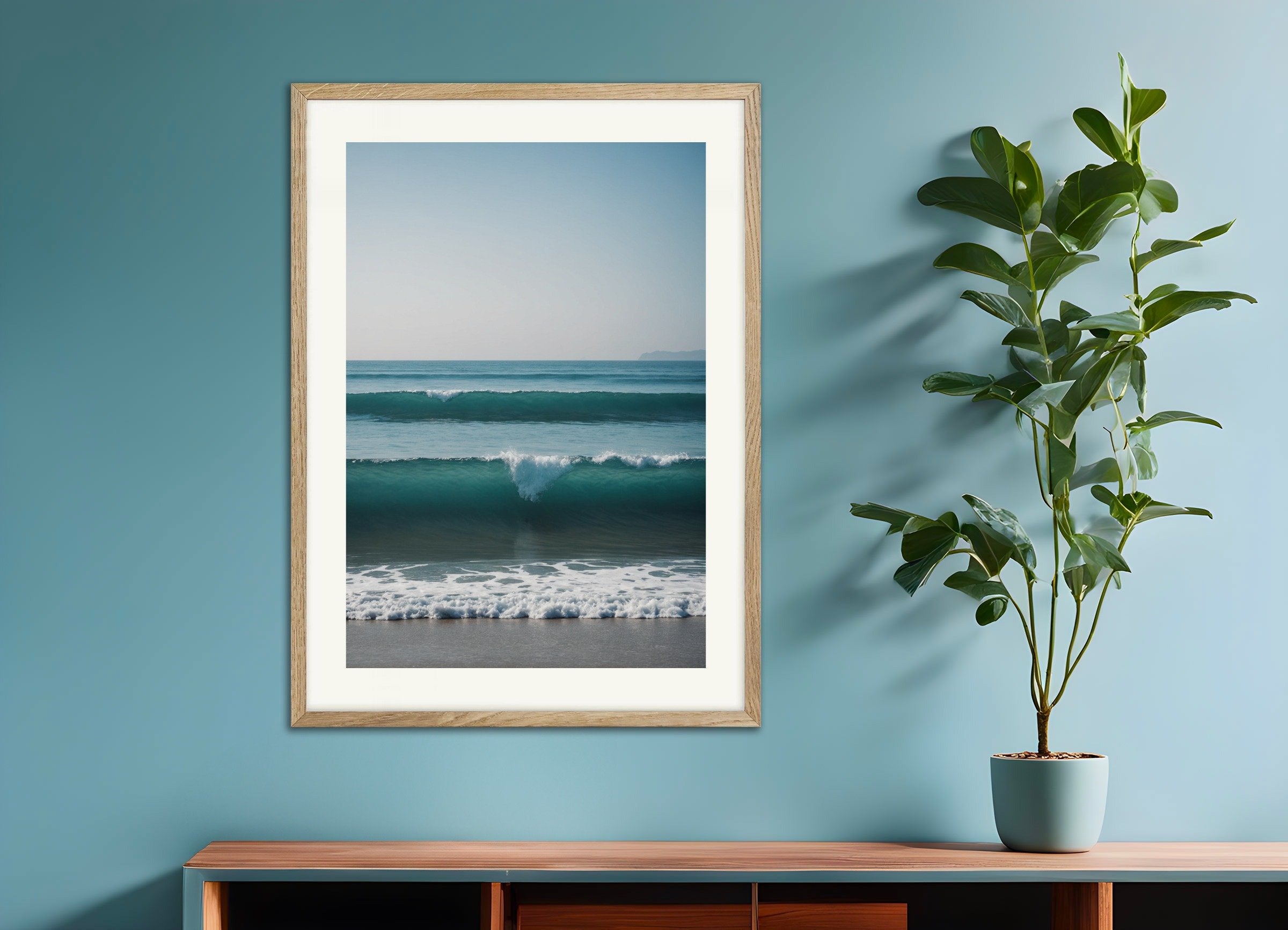 Poster of Neo-minimalism, with natural wooden frame