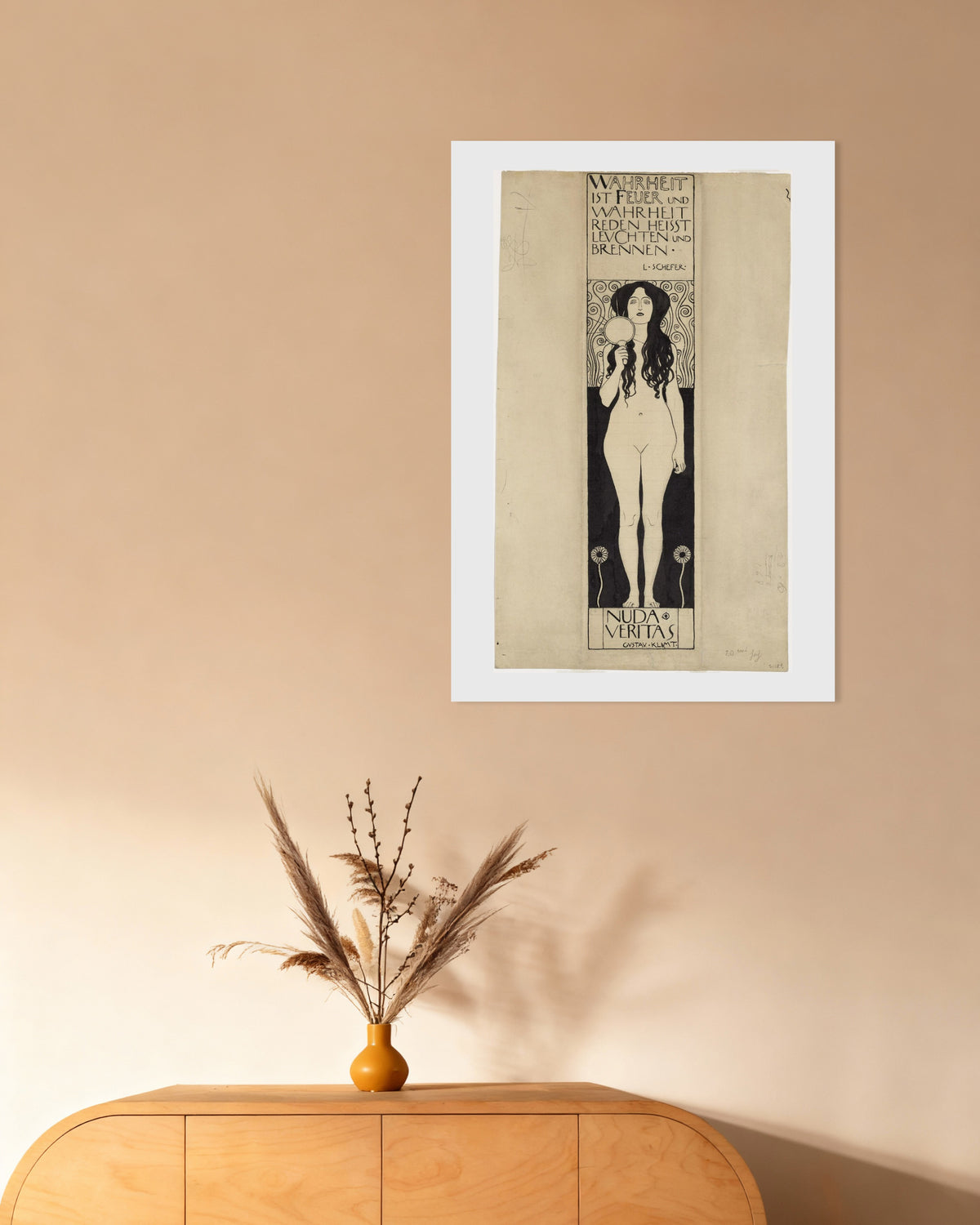 Poster of Nuda Veritas (1898) by Gustav Klimt