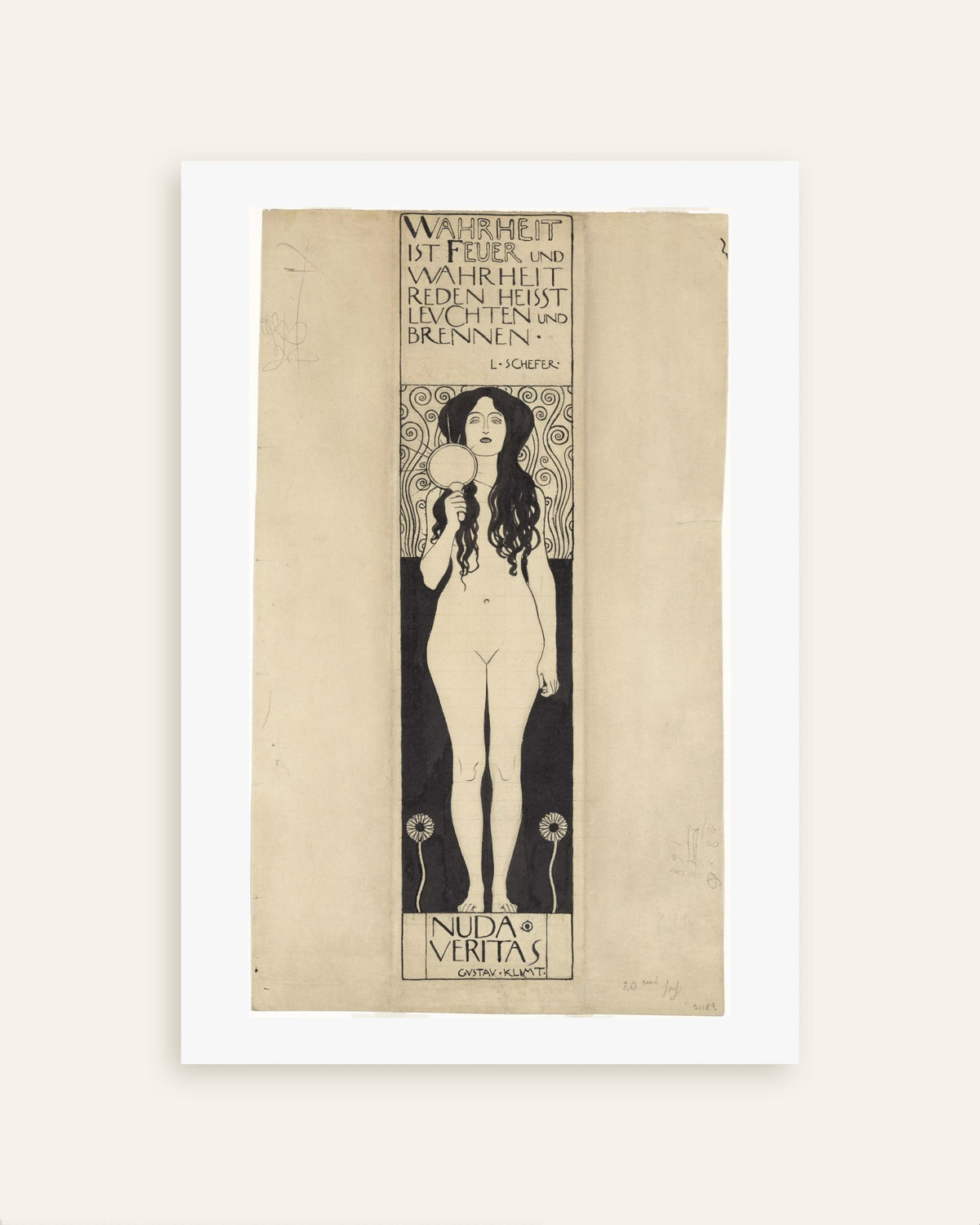 Poster of Nuda Veritas (1898) by Gustav Klimt, thumbnail