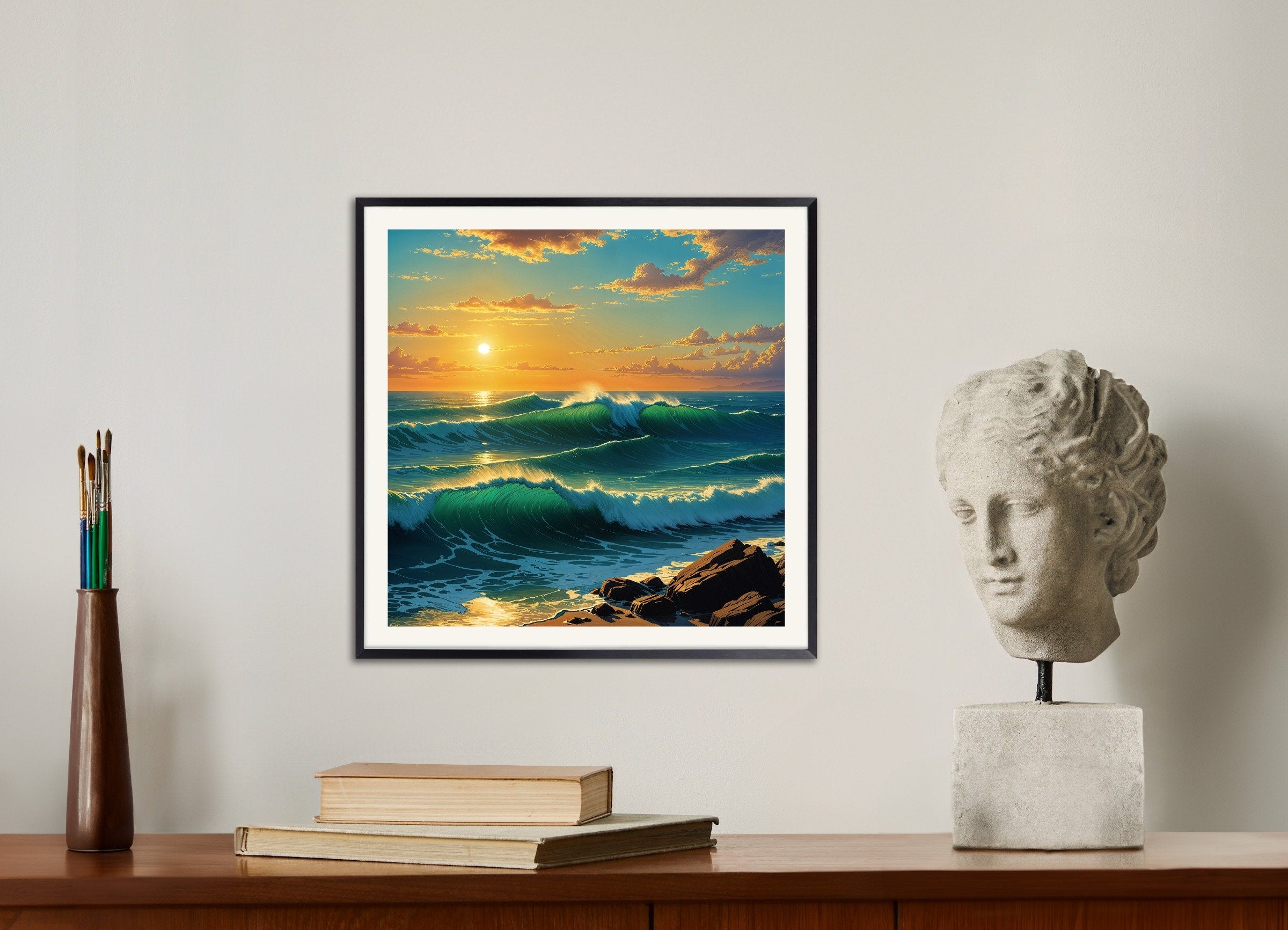 Poster of Ocean Art Print, with metal frame