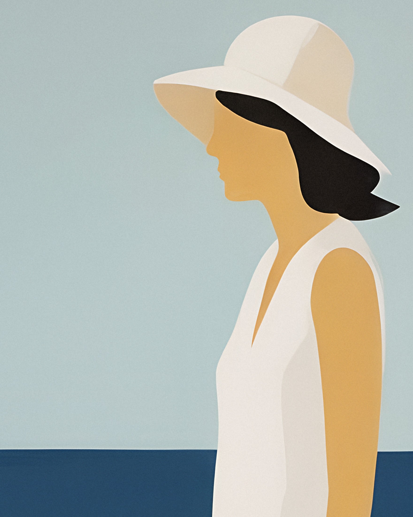 Octavia Beach Portrait - Elegant Coastal Art Print