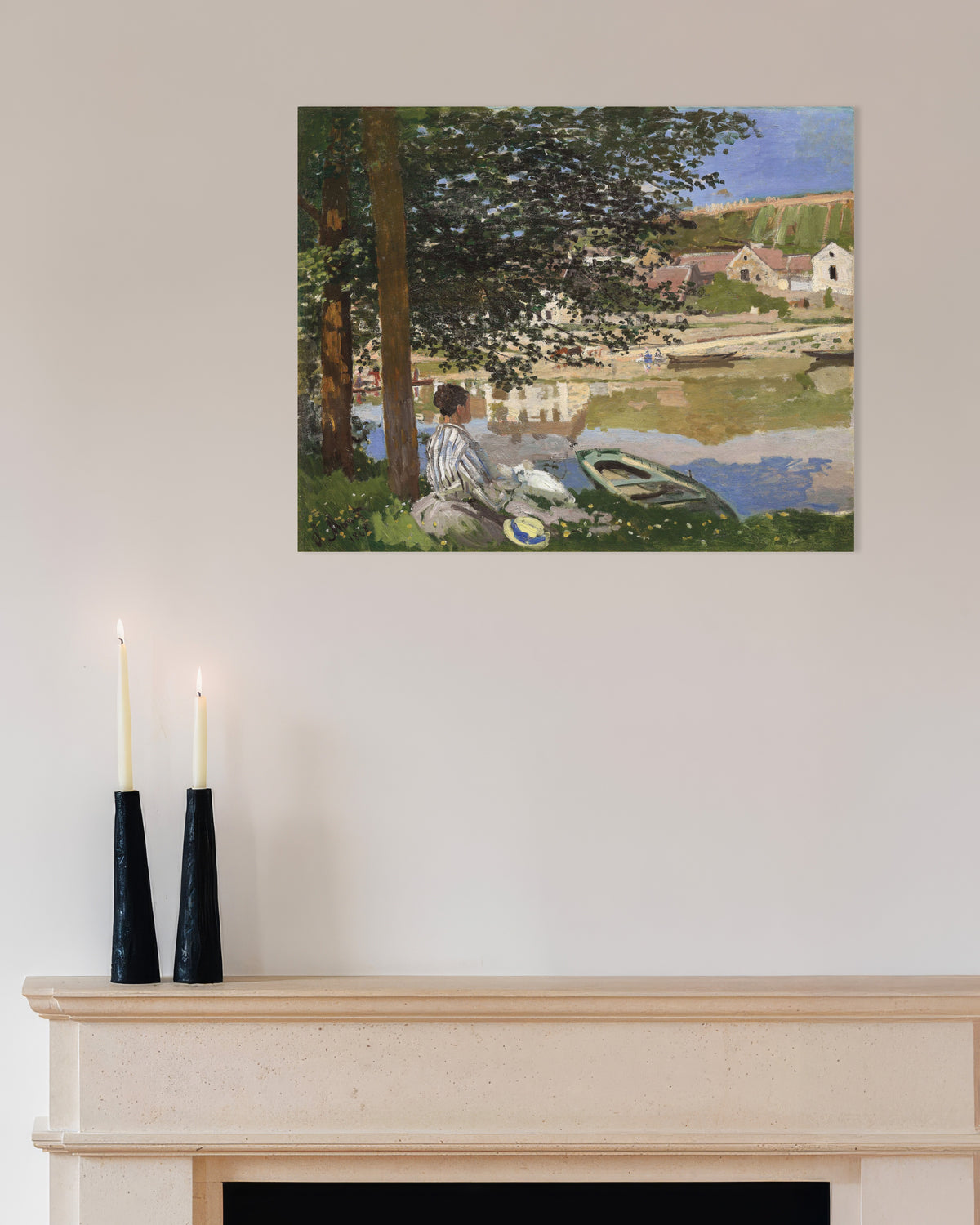 Plakat Ved bredden av Seinen, Bennecourt (1868) av Claude Monet