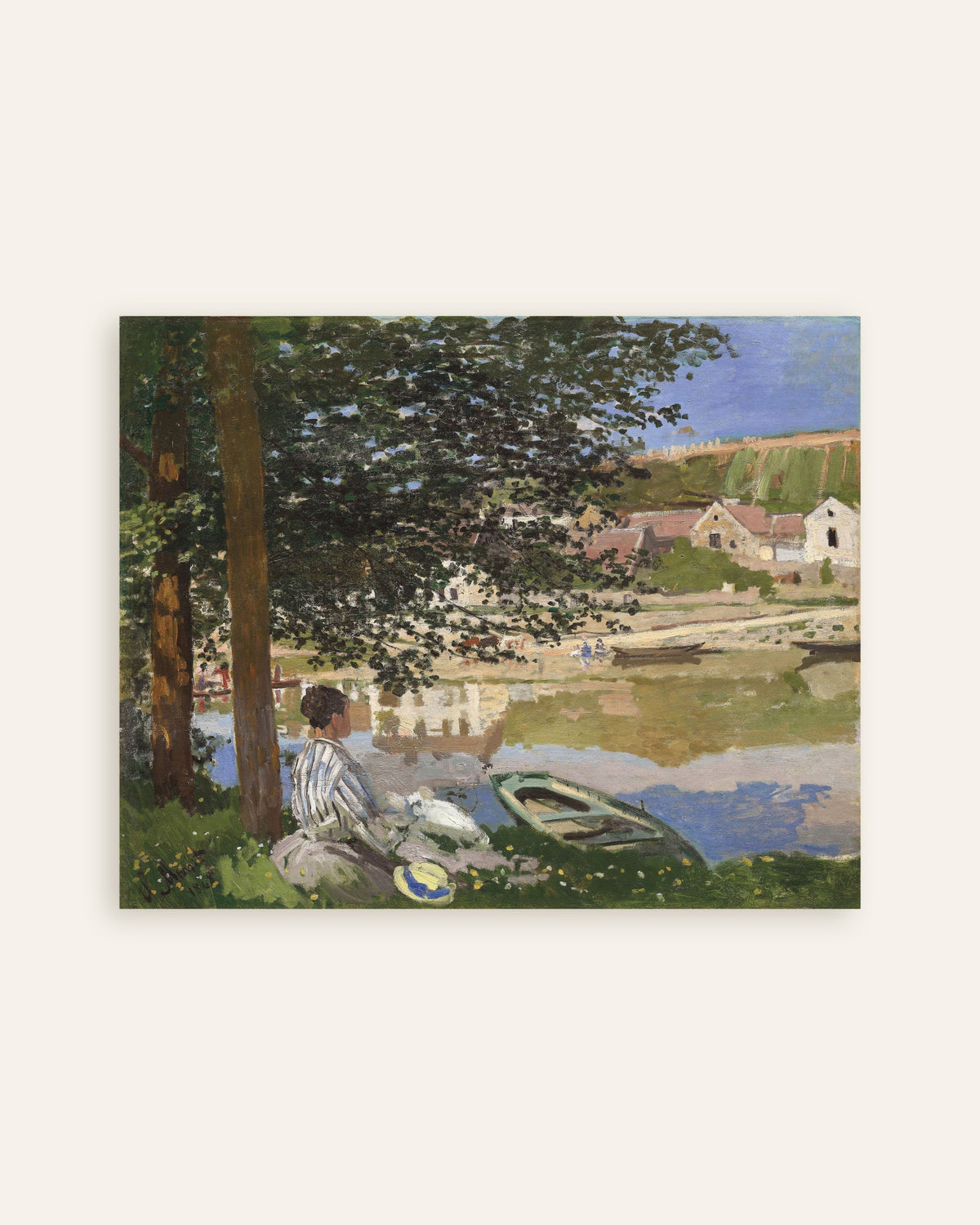 Plakat Ved bredden av Seinen, Bennecourt (1868) av Claude Monet, miniatyr