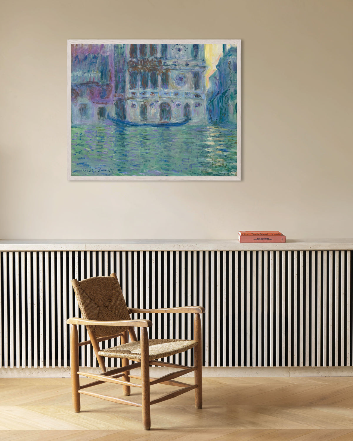 Plakat Palazzo Dario (1908) av Claude Monet med hvit treramme
