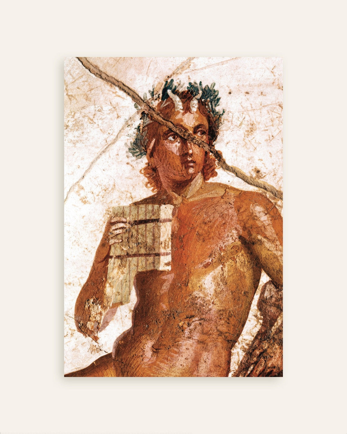 Poster med fresken av Pan som musiker fra Pompeii