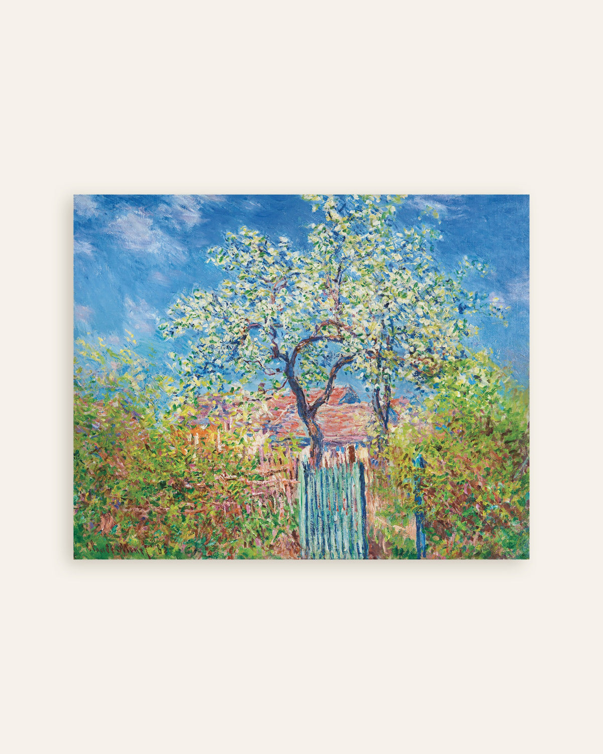 Plakat Pæretre i blomst (1885) av Claude Monet, miniatyr
