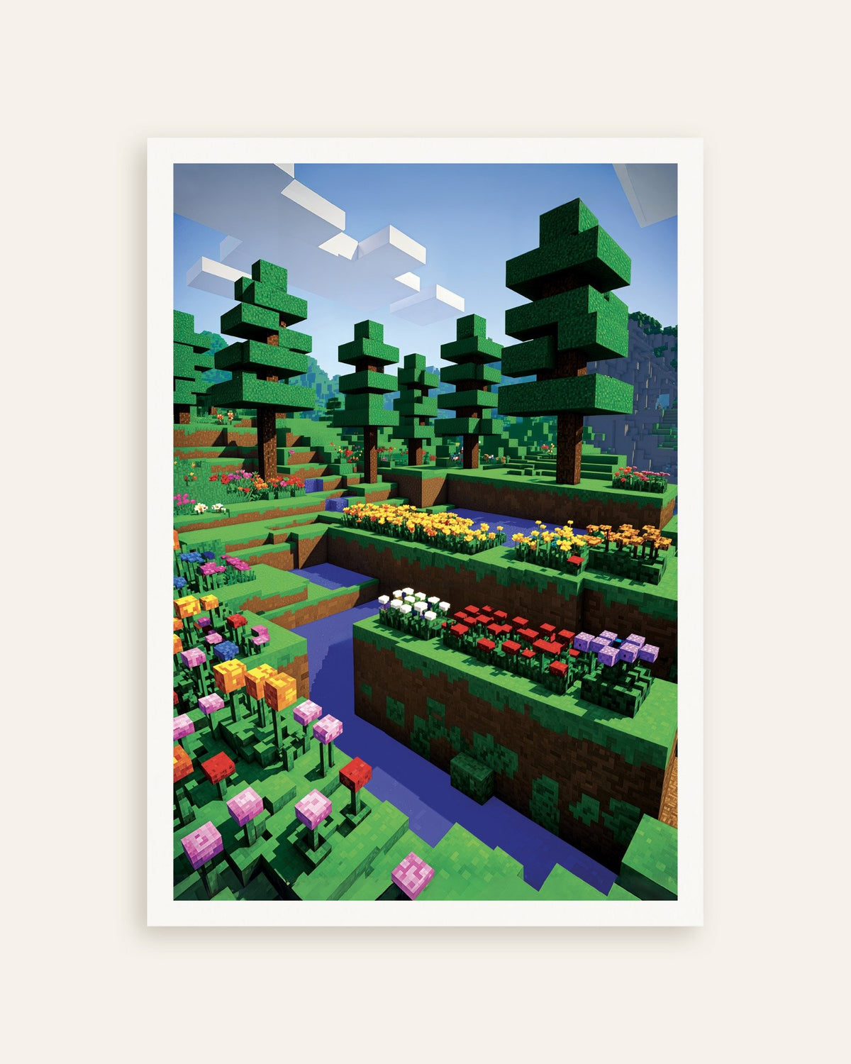 Poster of Pixel Flowers – Botanical Poster, thumbnail