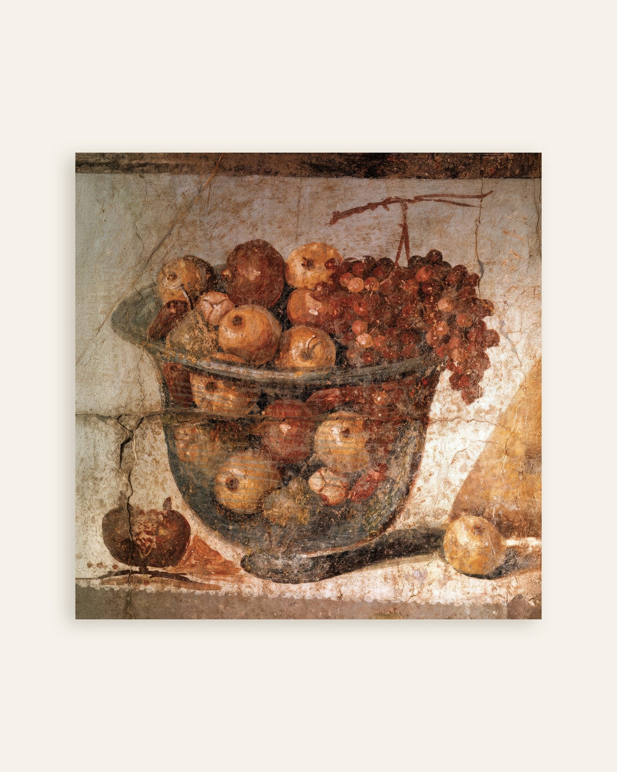 Roman fruit bowl still life fresco poster from Pompeii