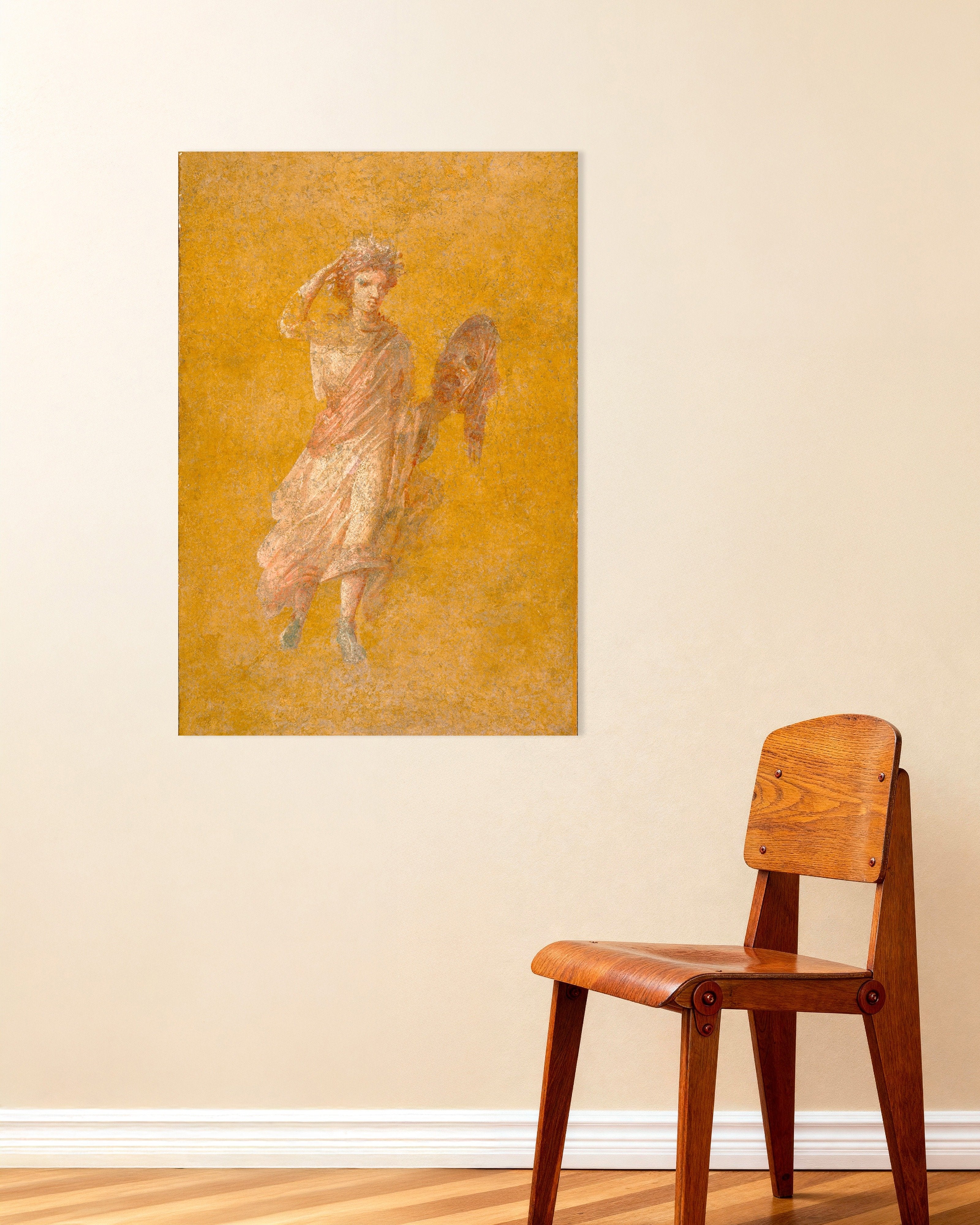 Poster of Pompeii Fresco Fragment with Muse Melpomene - Art Print