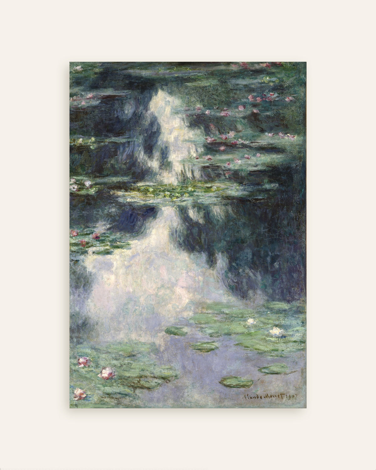 Poster of Pond with Water Lilies (1907) by Claude Monet, thumbnail