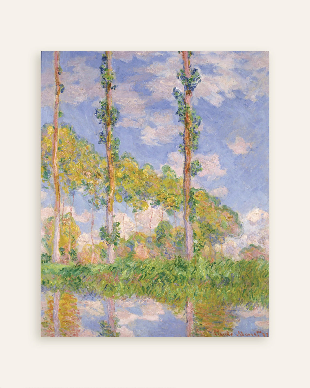 Poster of Poplars in the Sun (1891) by Claude Monet, thumbnail