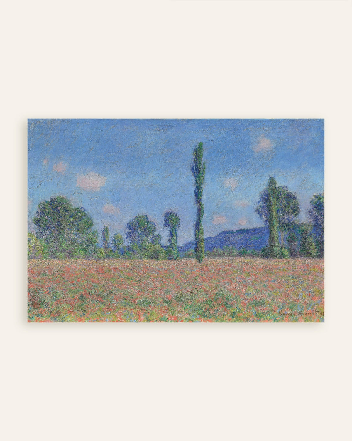 Plakat Valmueåker, Giverny (1890) av Claude Monet, miniatyr