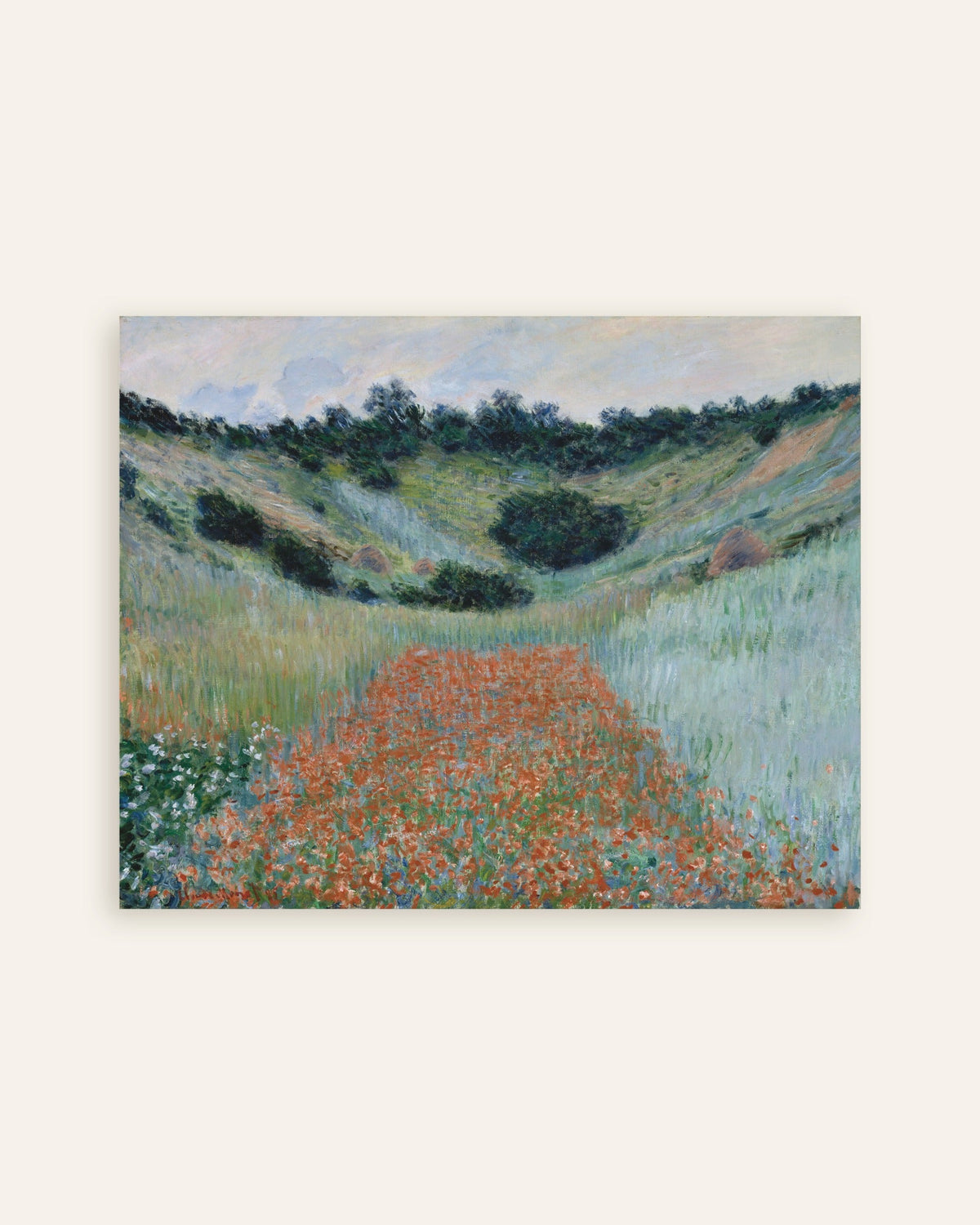 Plakat Valmueåker i en dal nær Giverny (1885) av Claude Monet, miniatyr