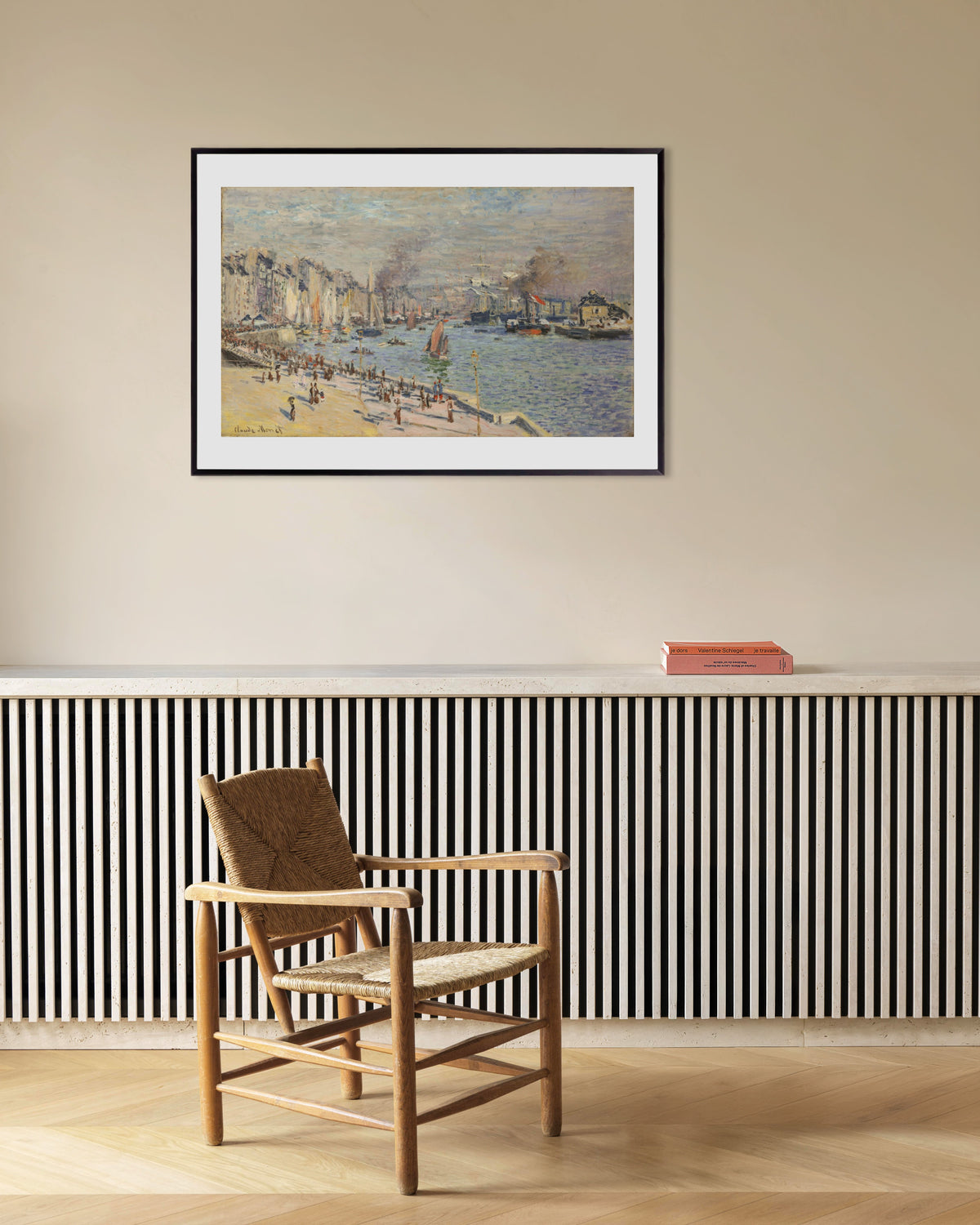 Plakat Havnen i Le Havre (1874) av Claude Monet med metallramme