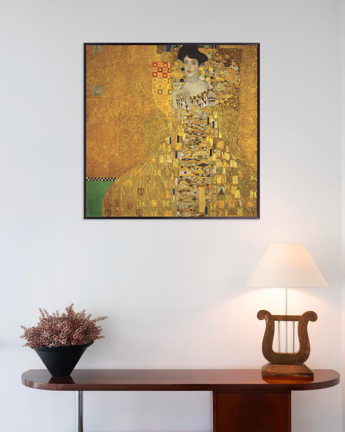 Plakat Portrett av Adele Bloch-Bauer I (1907) av Gustav Klimt med metallramme