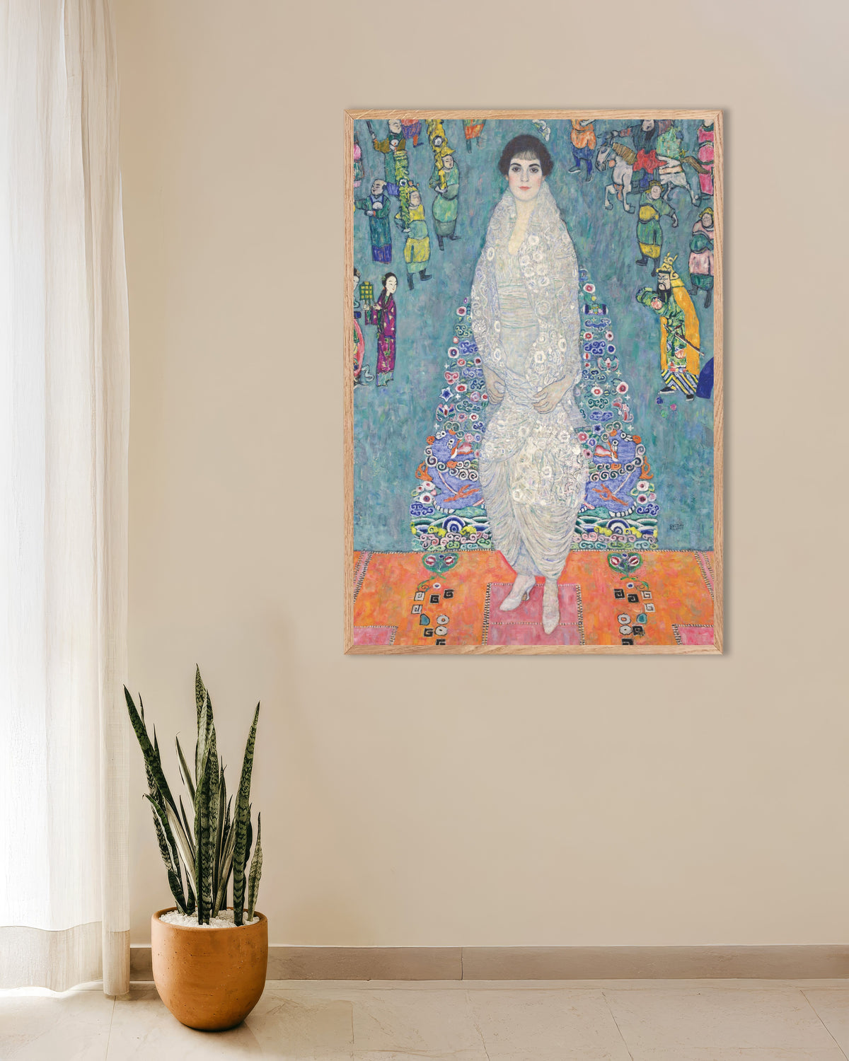 Plakat Portrett av Elisabeth Lederer (1914–1916) av Gustav Klimt med ramme i naturtre