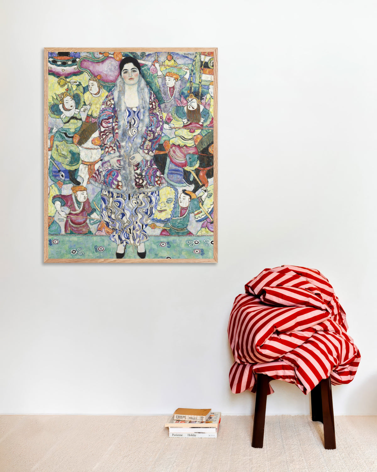 Poster av Portrett av Friederike Maria Beer (1916) av Gustav Klimt, med ramme av naturtre