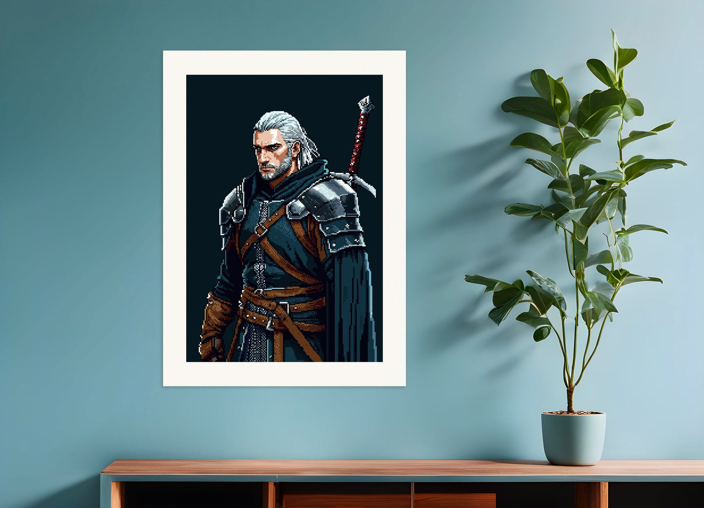 Poster of Poster The Witcher, Pixel Art