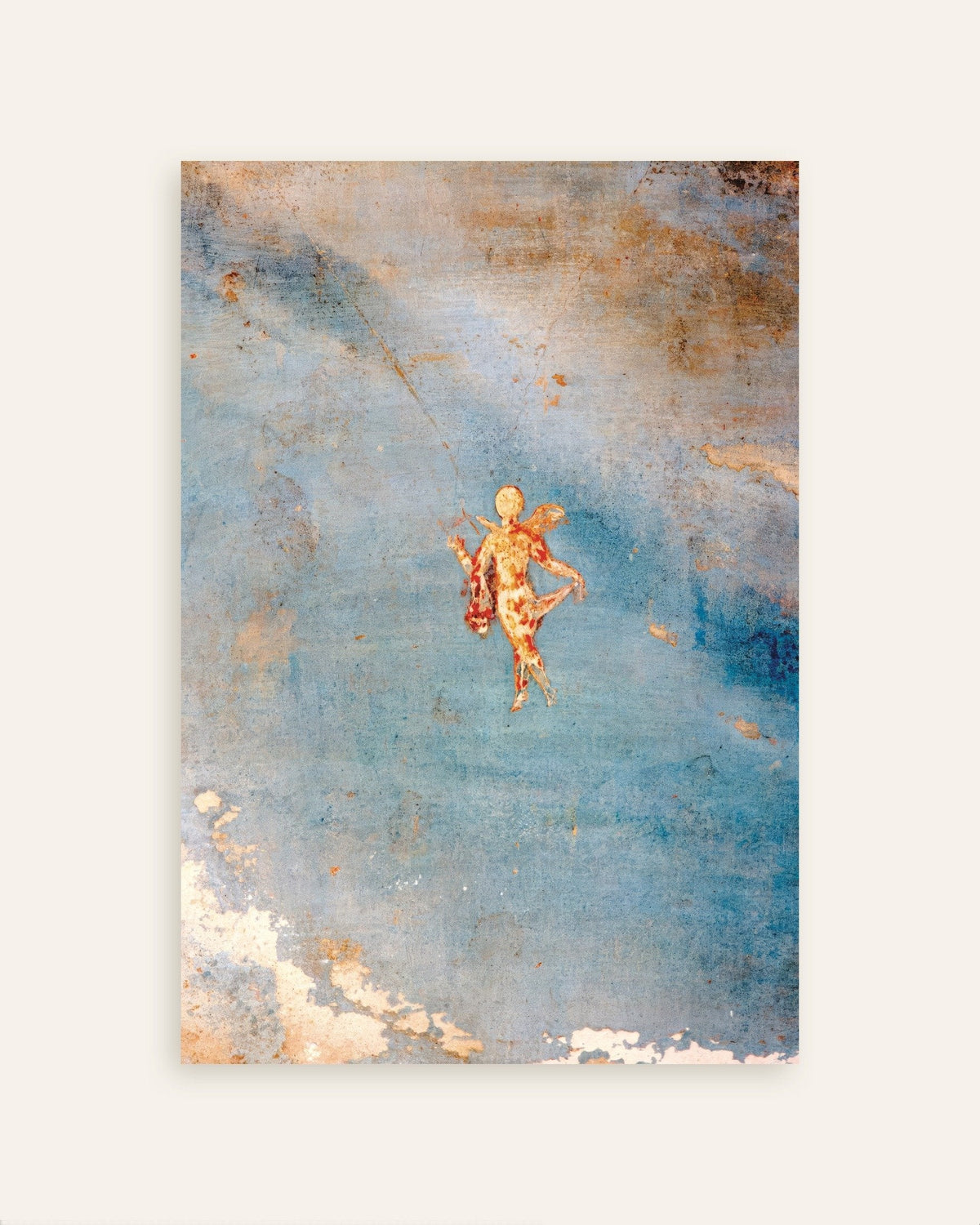 Poster med fresken Psyche på blått fra Venushuset i Pompeii