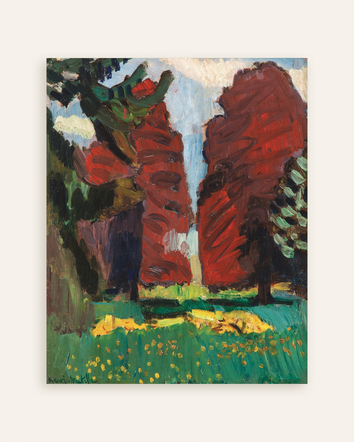 Poster av Purpurfargede bøketrær (1901) av Henri Matisse, miniatyrbilde