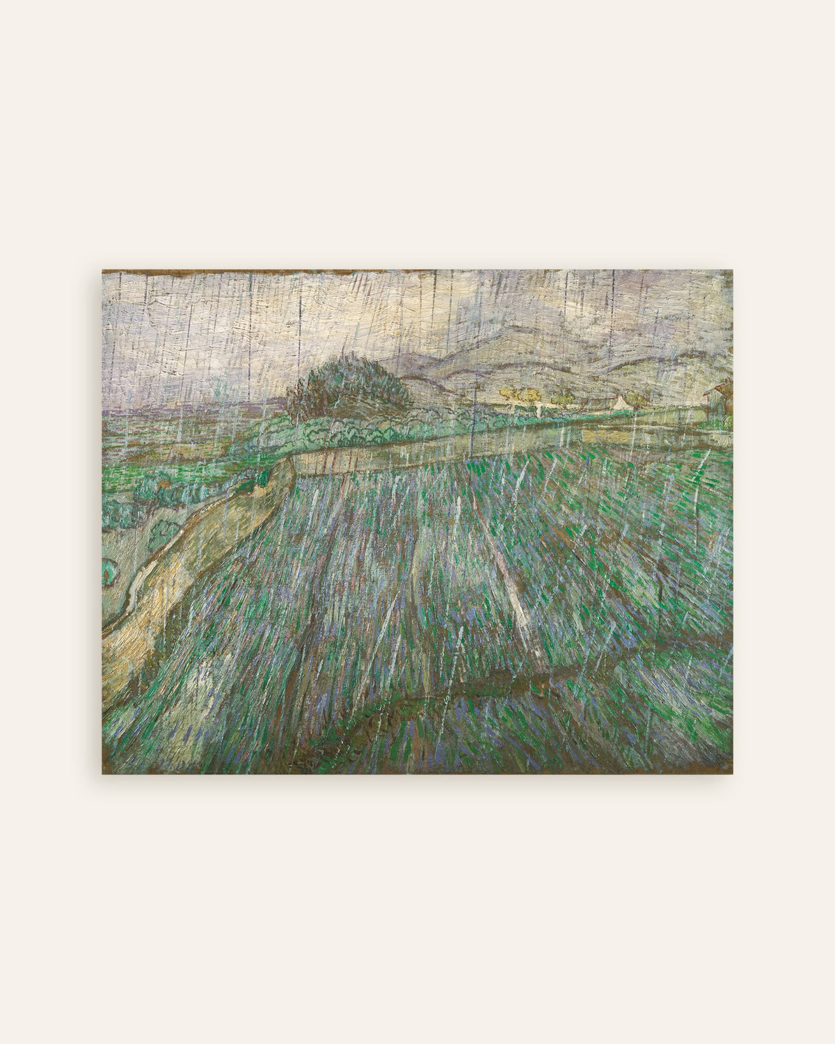 Poster av Regn (1889) av Vincent van Gogh, miniatyrbilde