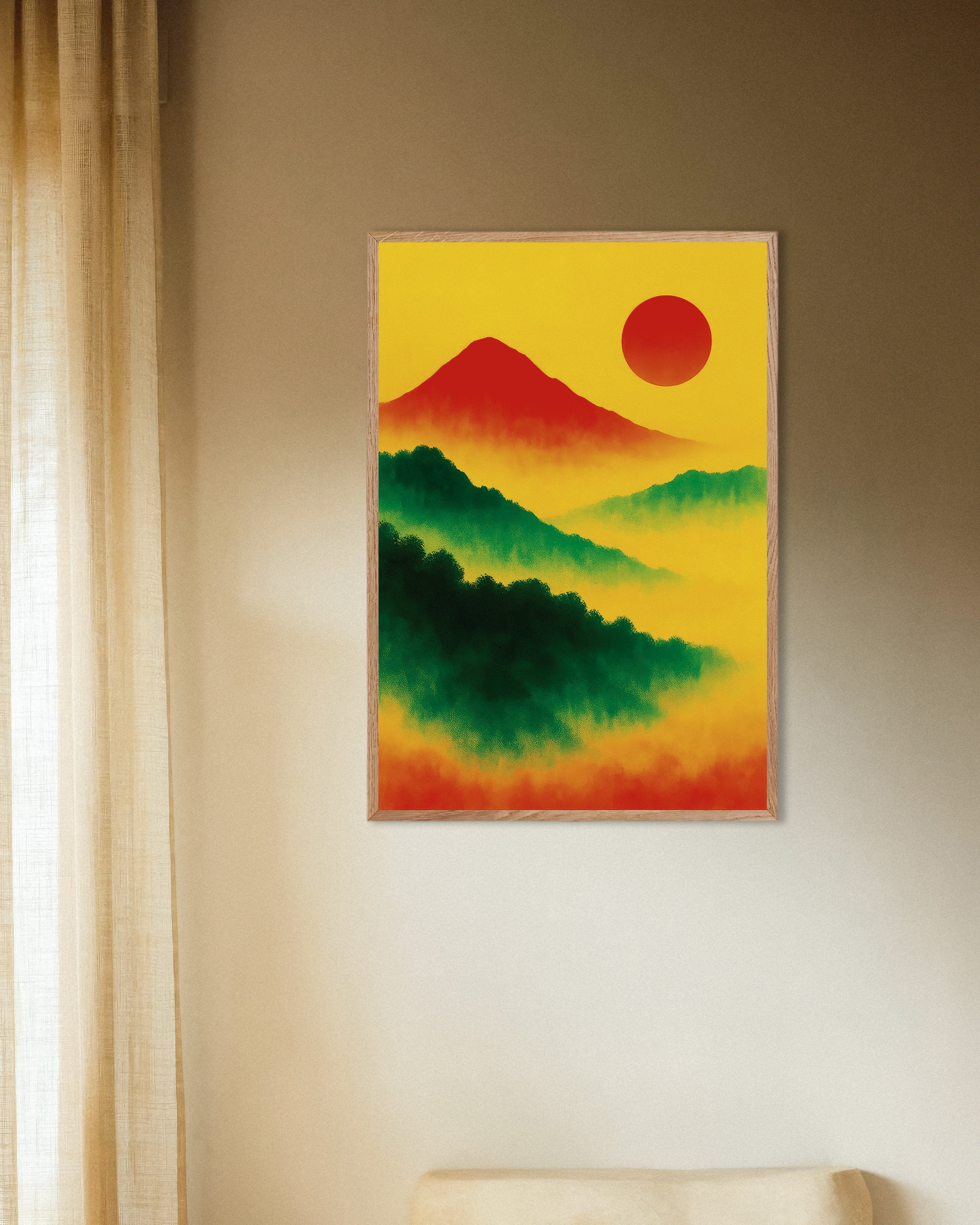 Red sun landscape poster | Posterscape