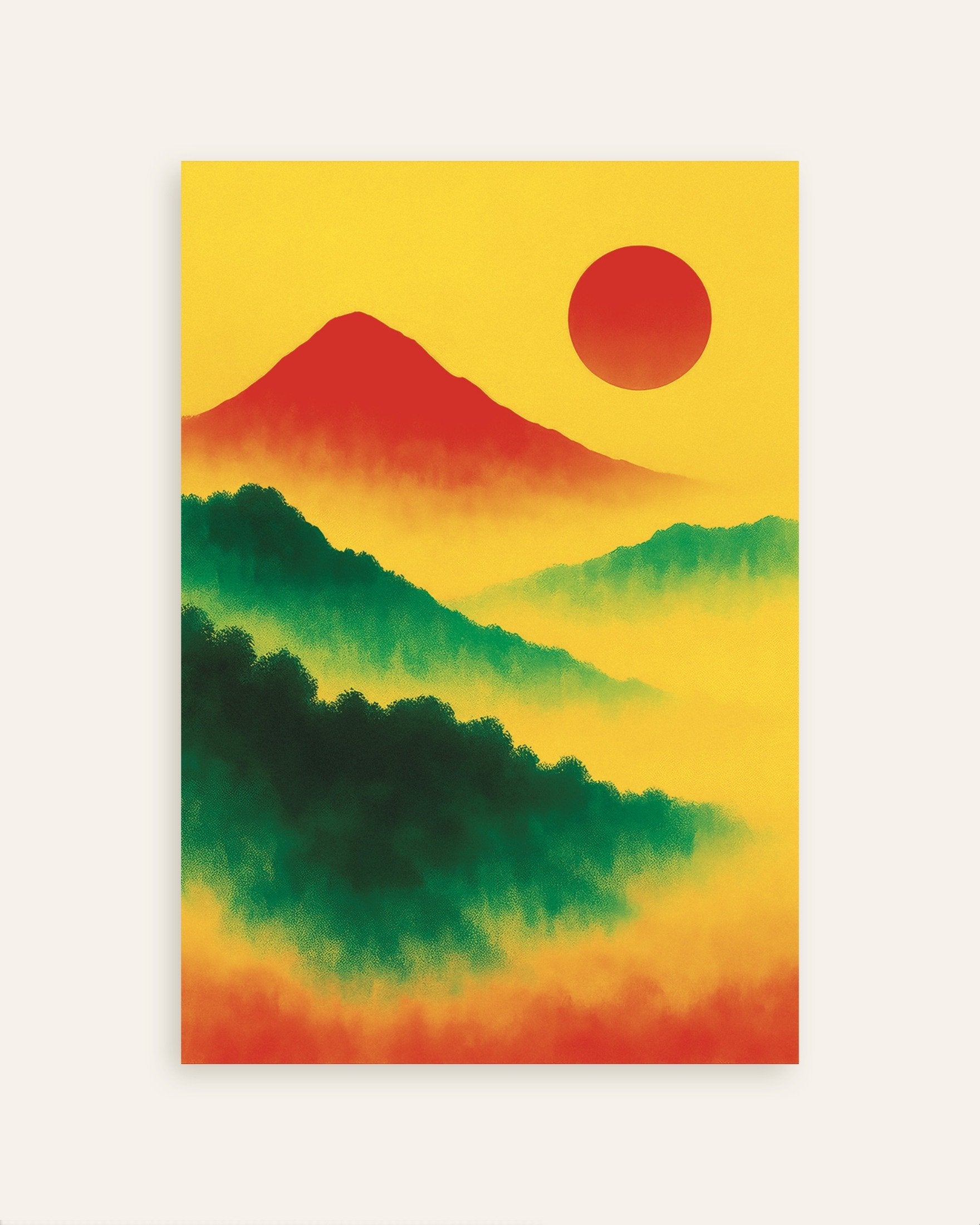 Red sun landscape poster | Posterscape