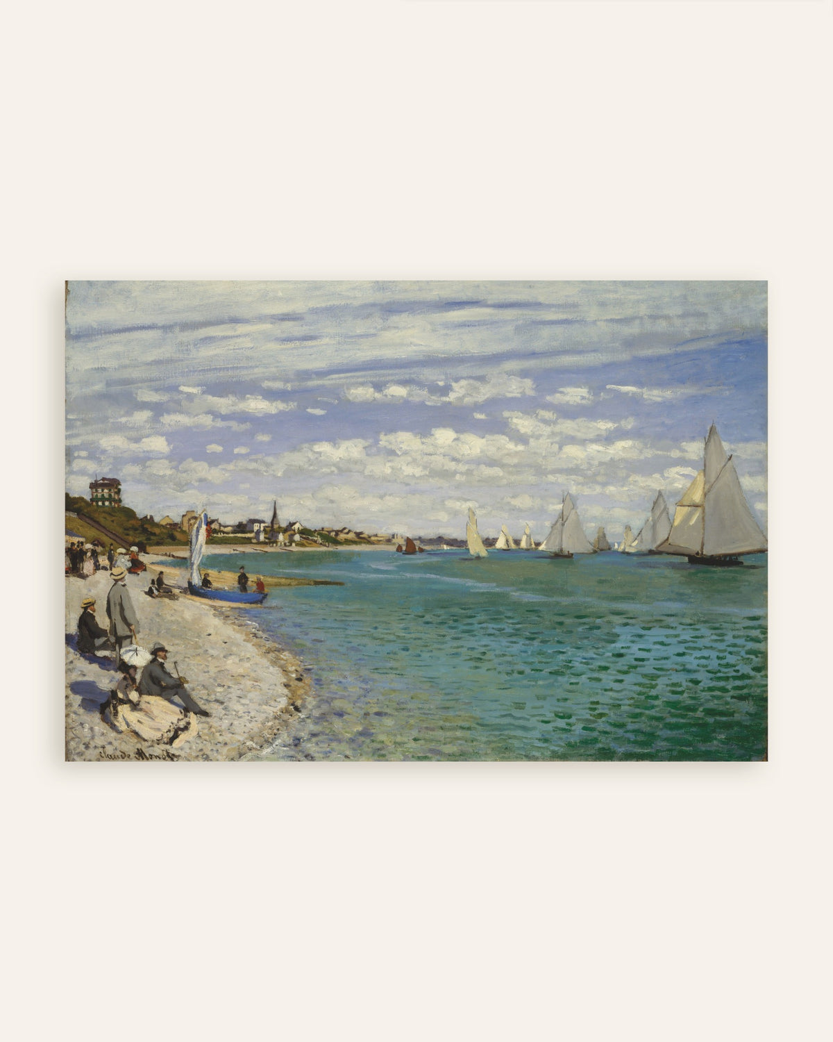 Poster of Regatta at Sainte-Adresse (1867) by Claude Monet, thumbnail