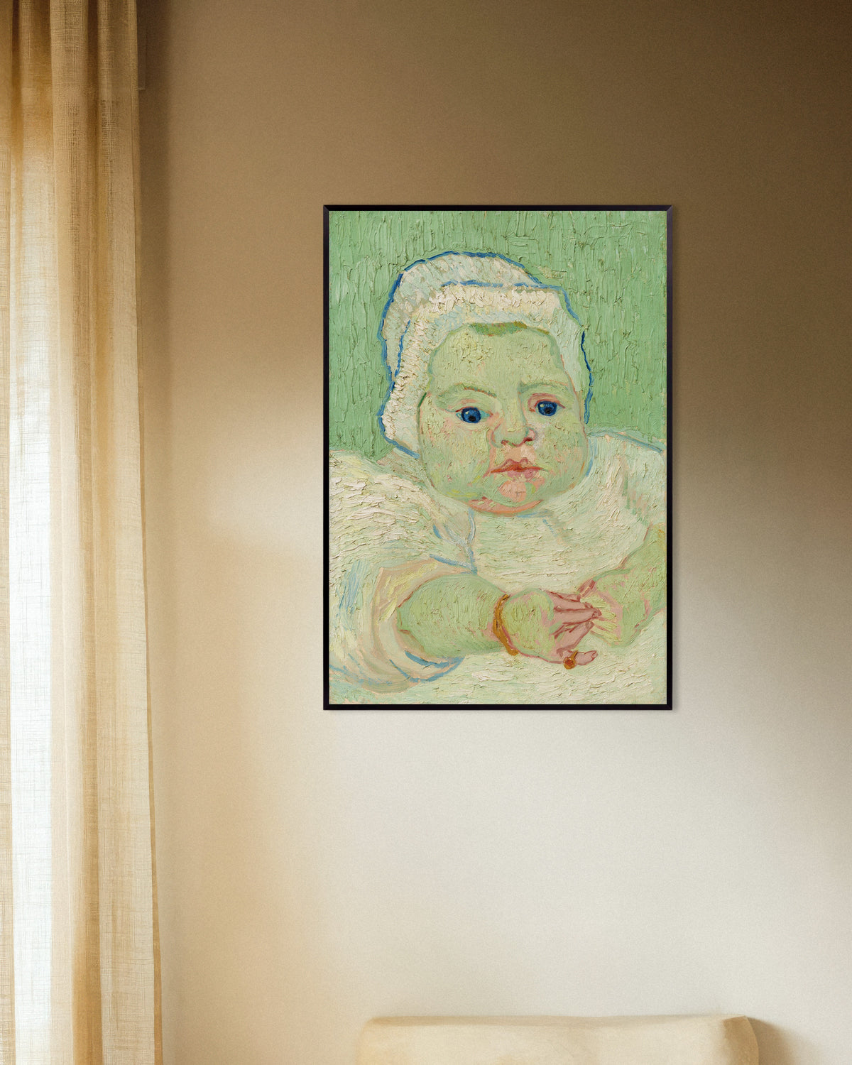 Poster av Roulin-babyen (1888) av Vincent van Gogh, med metallramme