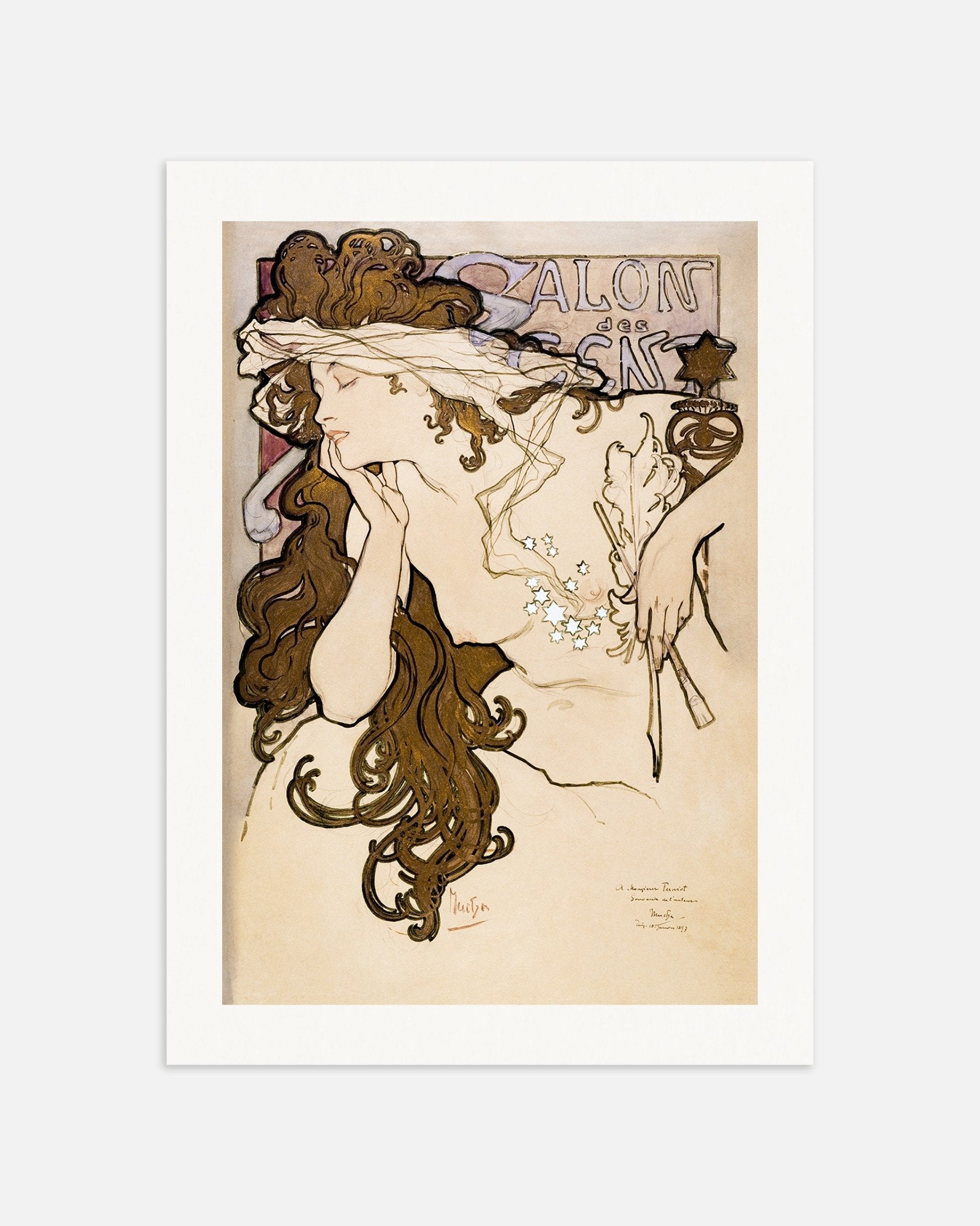 Poster of Salon of the Hundred poster (1896) by Alfons Mucha, thumbnail